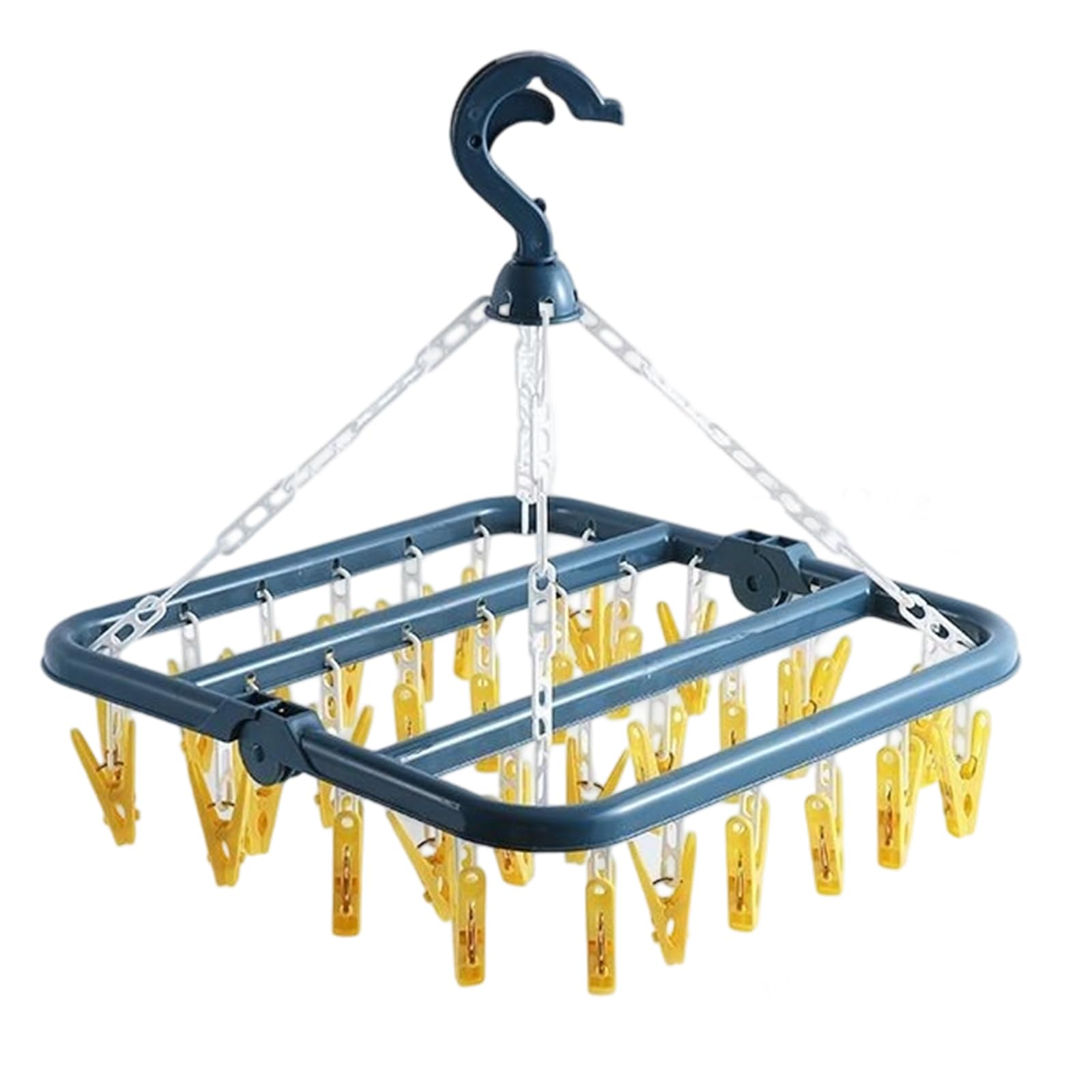 Nucelit Capacity Garment Hanger 32 Multiple Clips Space Efficient Foldable Frame Clothes Drying Rack for Apartments Heavy Duty Clothes Drying Rack