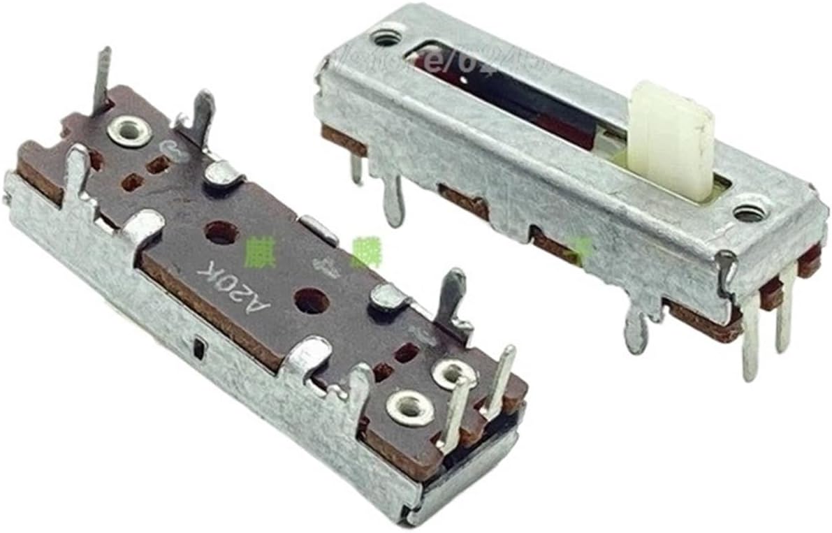 2Pcs/Lot 30mm A20K 3 Pin Straight Slide Potentiometer Mixer Sound Light EQ Adjust Fader Travel 15mm