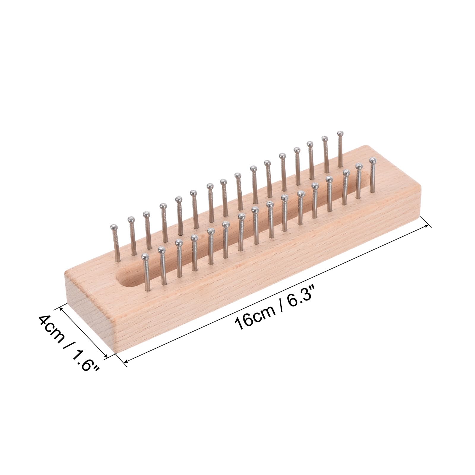 PATIKIL 32 Hooks Wooden Weaving Machines Kit, Sock Hat Scarf Sweater Handmade Weave Tool with Pick Needle for Knitting Stitching DIY, Wood