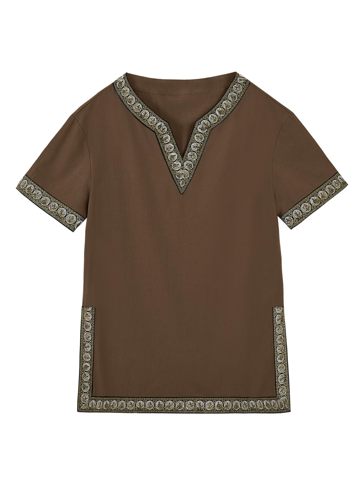 Haloumoning Boys' Medieval Tunic, Children's Cosplay T-Shirts, Costume, Halloween, Renaissance, Viking, Warrior, Knight Tops - Image 2
