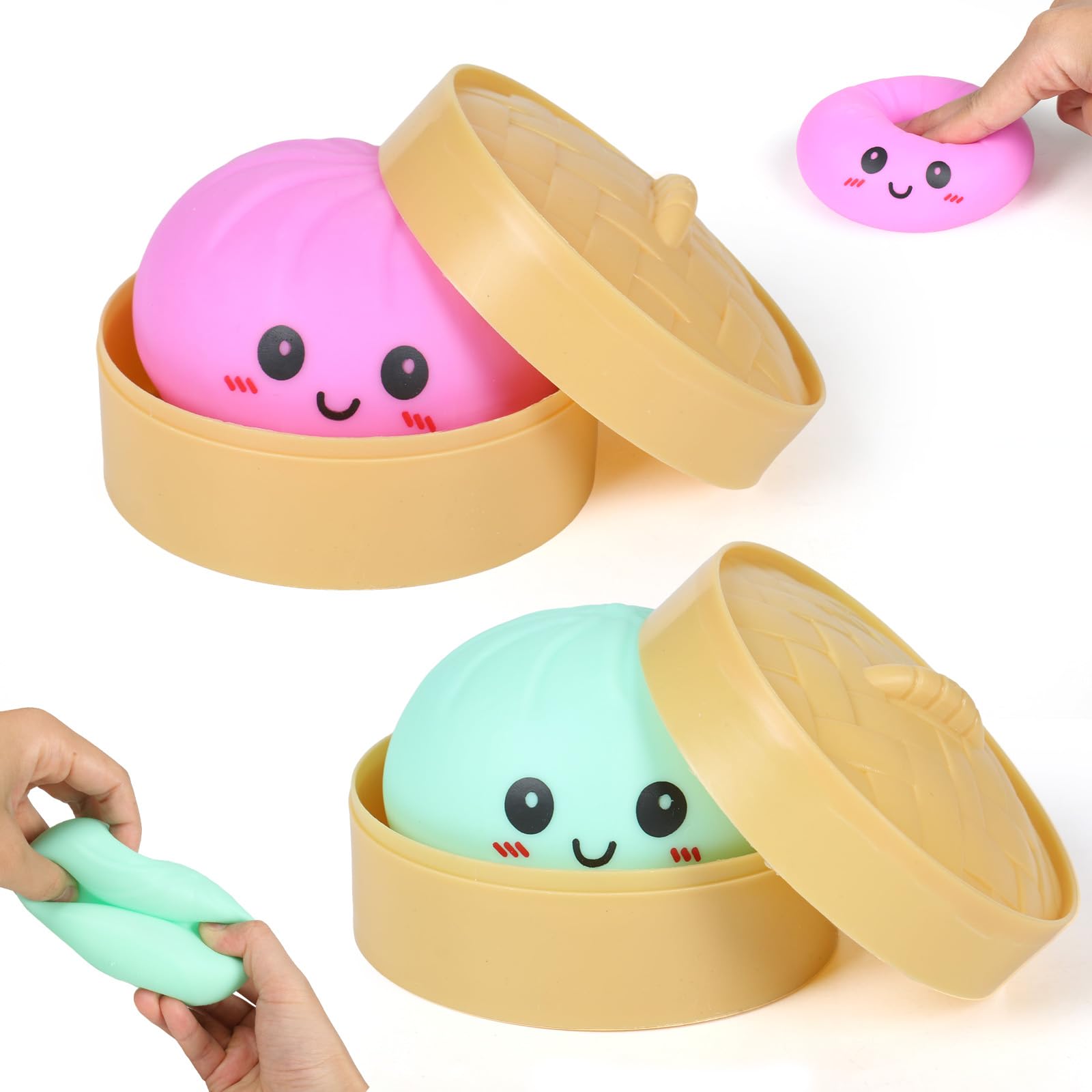 Widisun 2 Pack Dumpling Squishy Soft Sensory Fidget