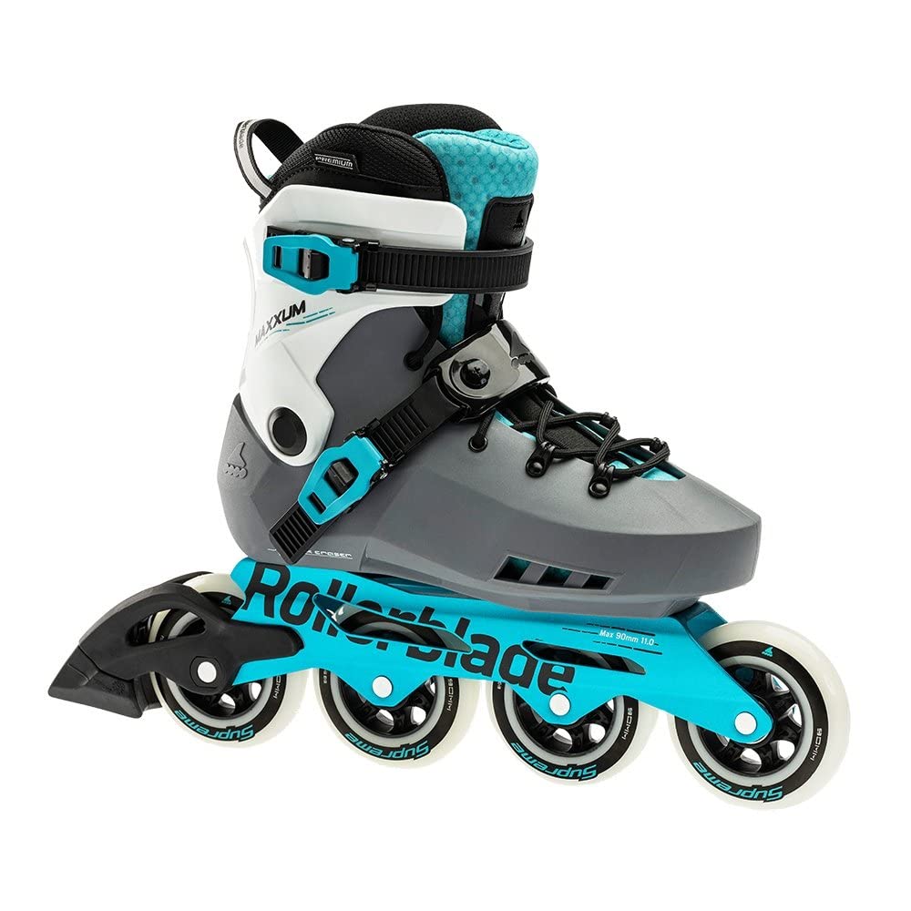 Rollerblade Maxxum XT Women's Adult Urban Inline Skate, Anthracite and Aqua, Performance Inline Skates