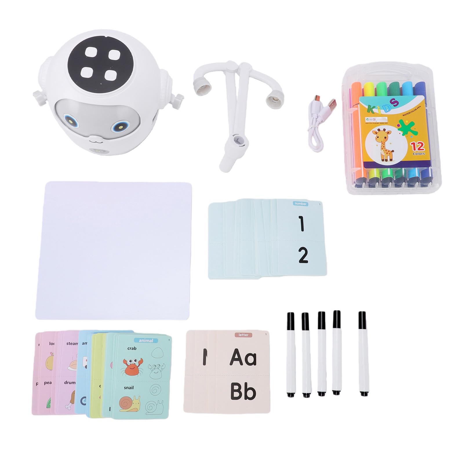 RiToEasysports Zeichenroboter für , Interaktives Lernspielzeug aus Kunststoff mit NFC-Technologie, Unterhaltsame Lernmaschine für Im Alter von 3–6 Jahren (White)
