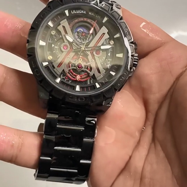 Orologi Da Polso,Orologio Meccanico Automatico A Doppio Quadrante Con