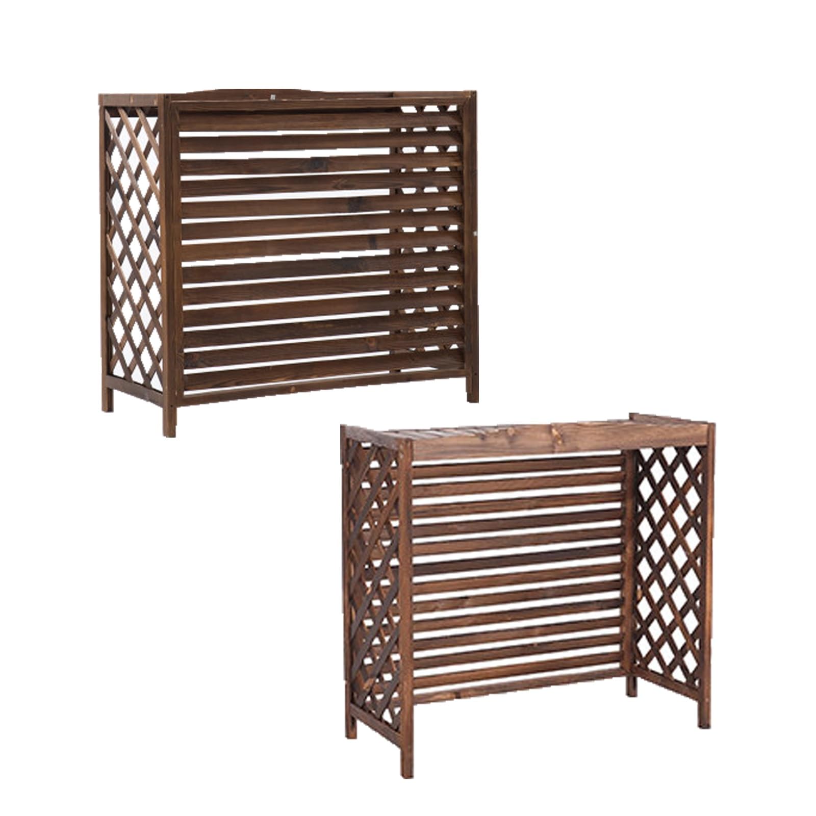 Lmvyuvlf One Color Solid Wood Air Conditioner, 81X30x72cm,96X40x89cm,105X47x80cm,115X54x95cm, Flower Rack Shutters Air Conditioning Cover, With Blinds Grid Design, For Garden(96X40x89cm/37.7X15.7x35in)
