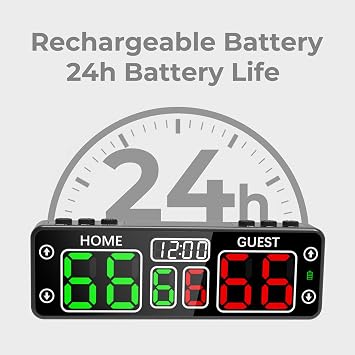 Mini Digital Scoreboard - Portable Tabletop Scoreboard for Games, Wireless Electronic Scoreboard with Buzzer, Score Keeper for Cornhole/Pickleball/Backyard Fun/Game Night