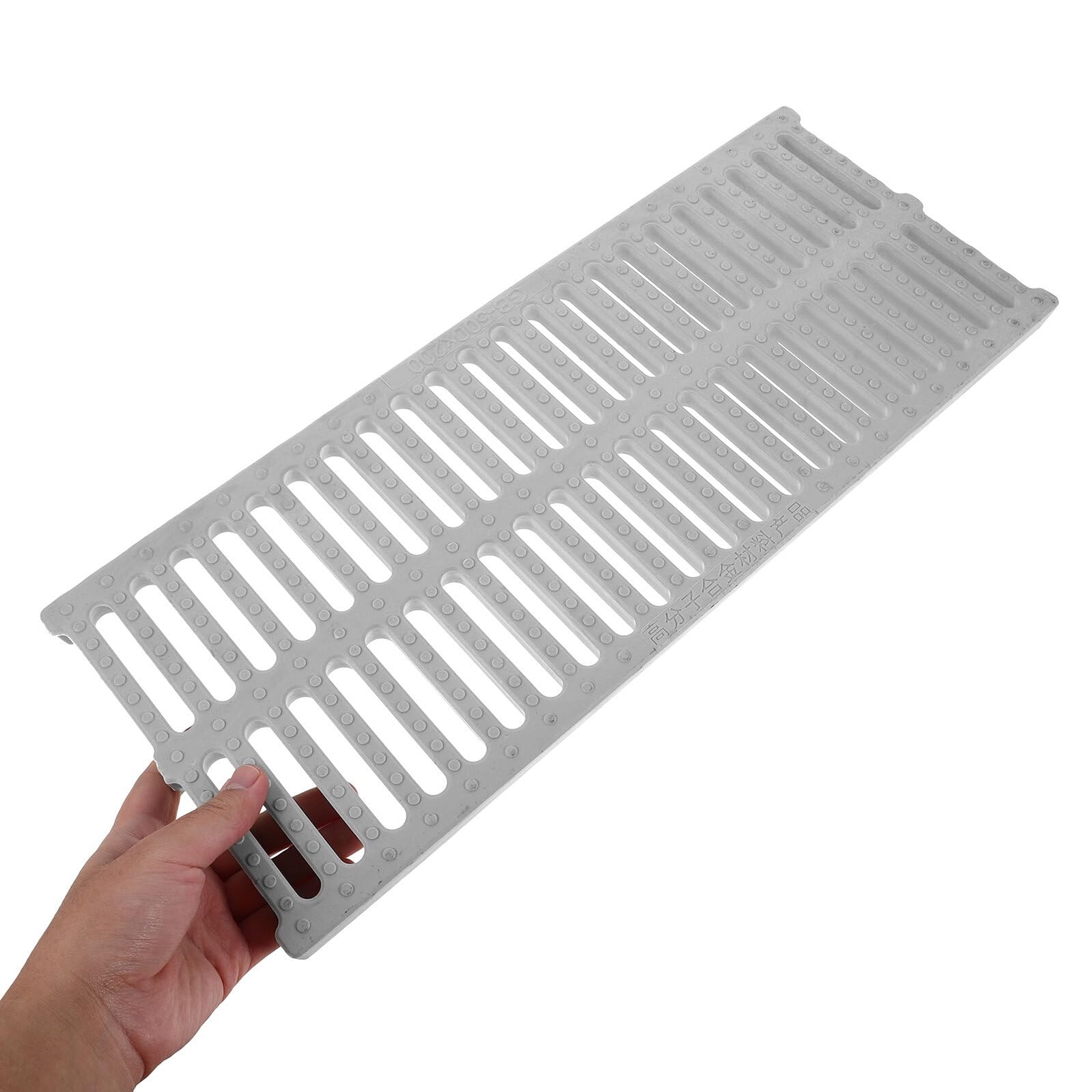 NUOBESTY Grille D’Égout en Polymère Robuste 50 X 20 CM Antidérapante pour Caniveau Extérieur Couvercle de Drainage Commercial Blanc pour Terrasse Allée Piscine et Espaces Verts