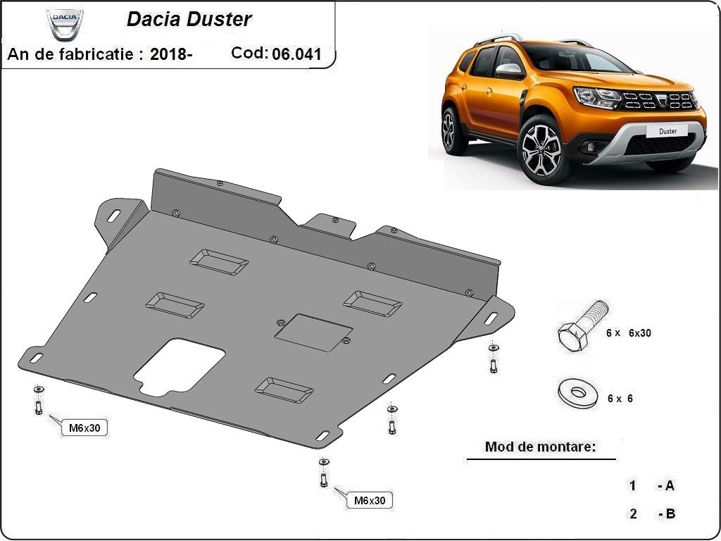 Protection sous moteur métallique compatible avec Dacia Duster (2018-2024) Scut Protection