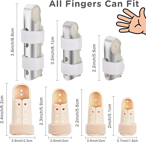 Miniatura 3 de Sopito Férula para dedos, 7 unidades de soporte de dedo estabilizador para dedos rotos enderezar artritis nudillos inmovilización