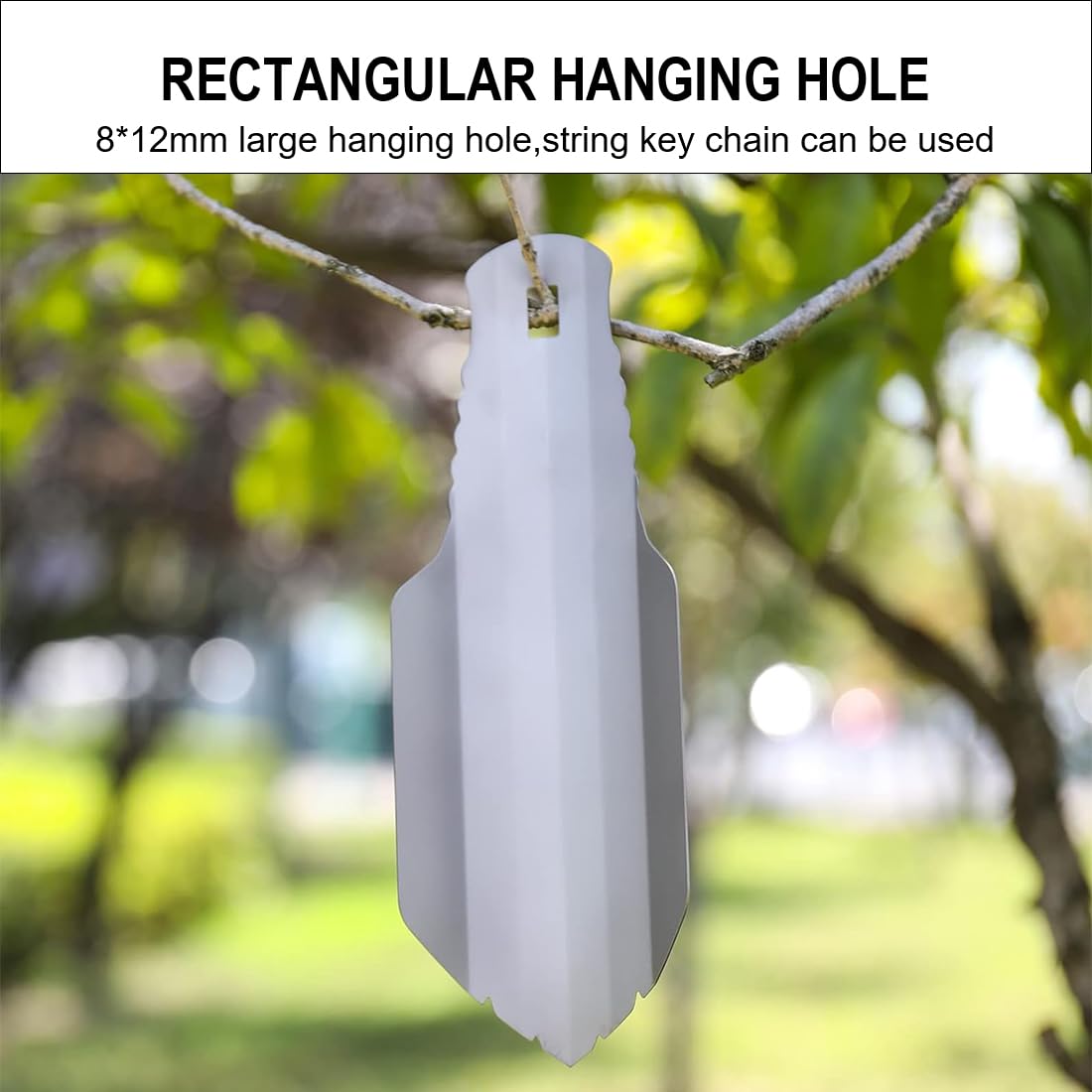 Pala Ultraligera de Titanio, Pala de jardín pequeña para jardinería, Camping y Senderismo, Solo 38 g, con Bolsa de Almacenamiento.