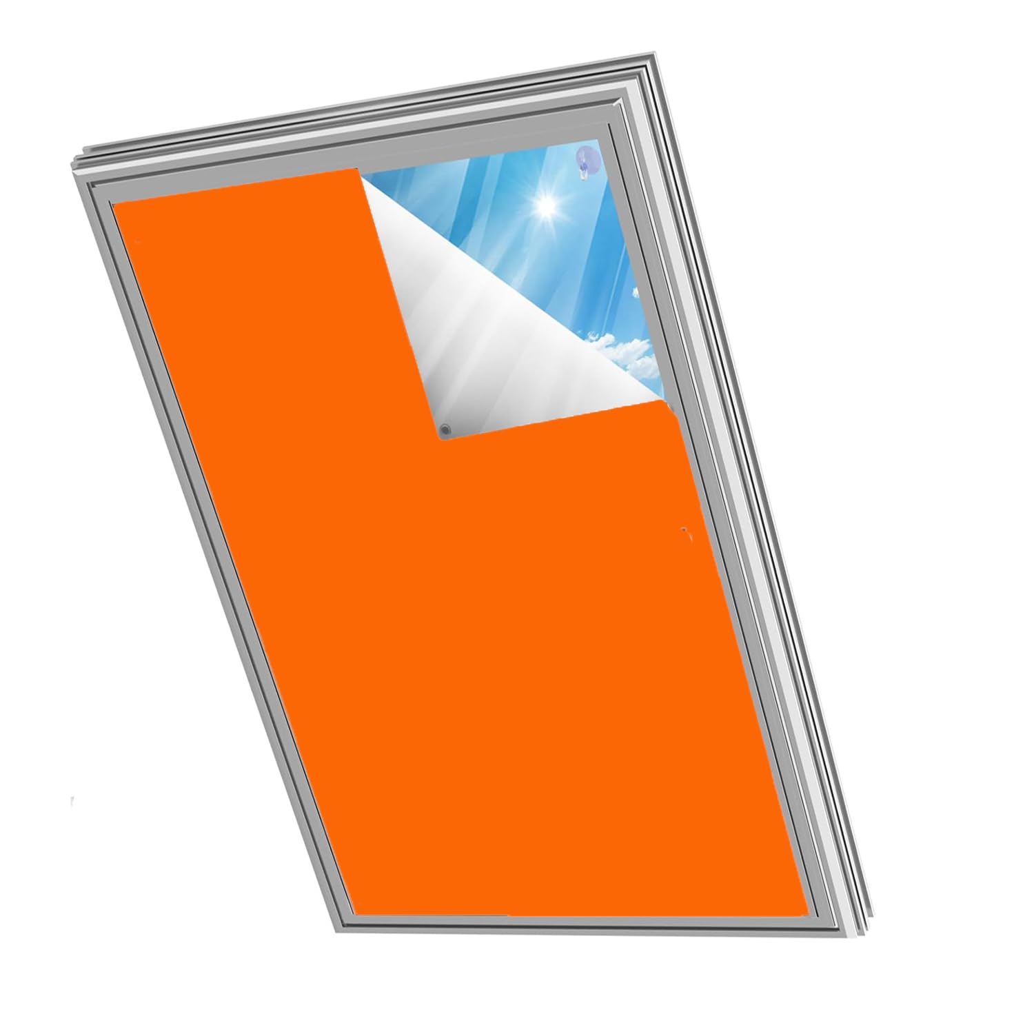 Kebinmaoyi Blackout Blind, No Drill Blinds Blackout Curtain with Suction Cups, UV-Anit Protection Blackout Curtain,Blind for Bedroom, Nursery, Loft Roof Window Orange,43x52cm(16.9"x20.5")