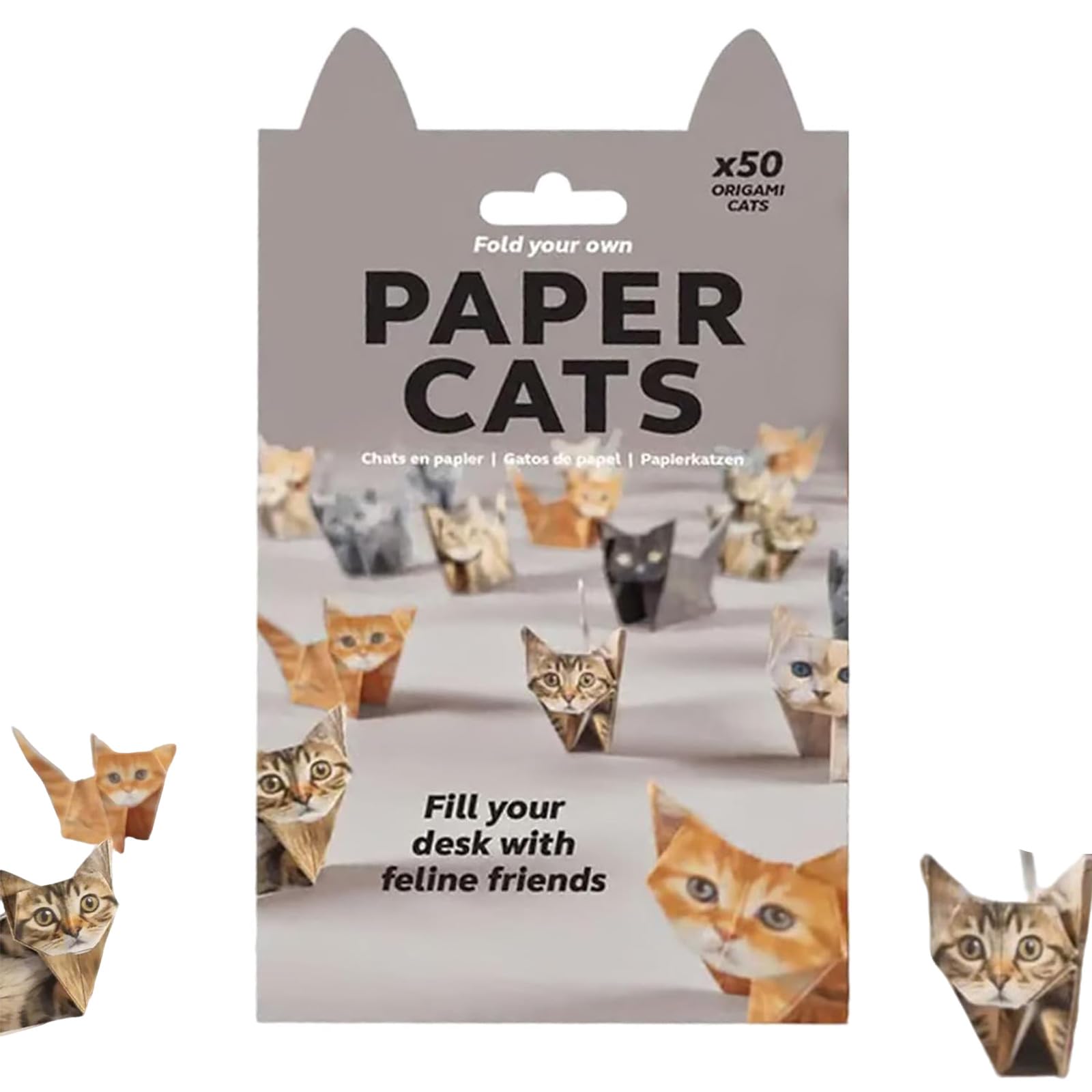 FYKTIK DIY Paper Cats Origami Kit, 50 DIY Paper Cats Origami Models, Fun Craft Activity for Adults, Art & Craft Kits Stickers and Cute Pattern Printing