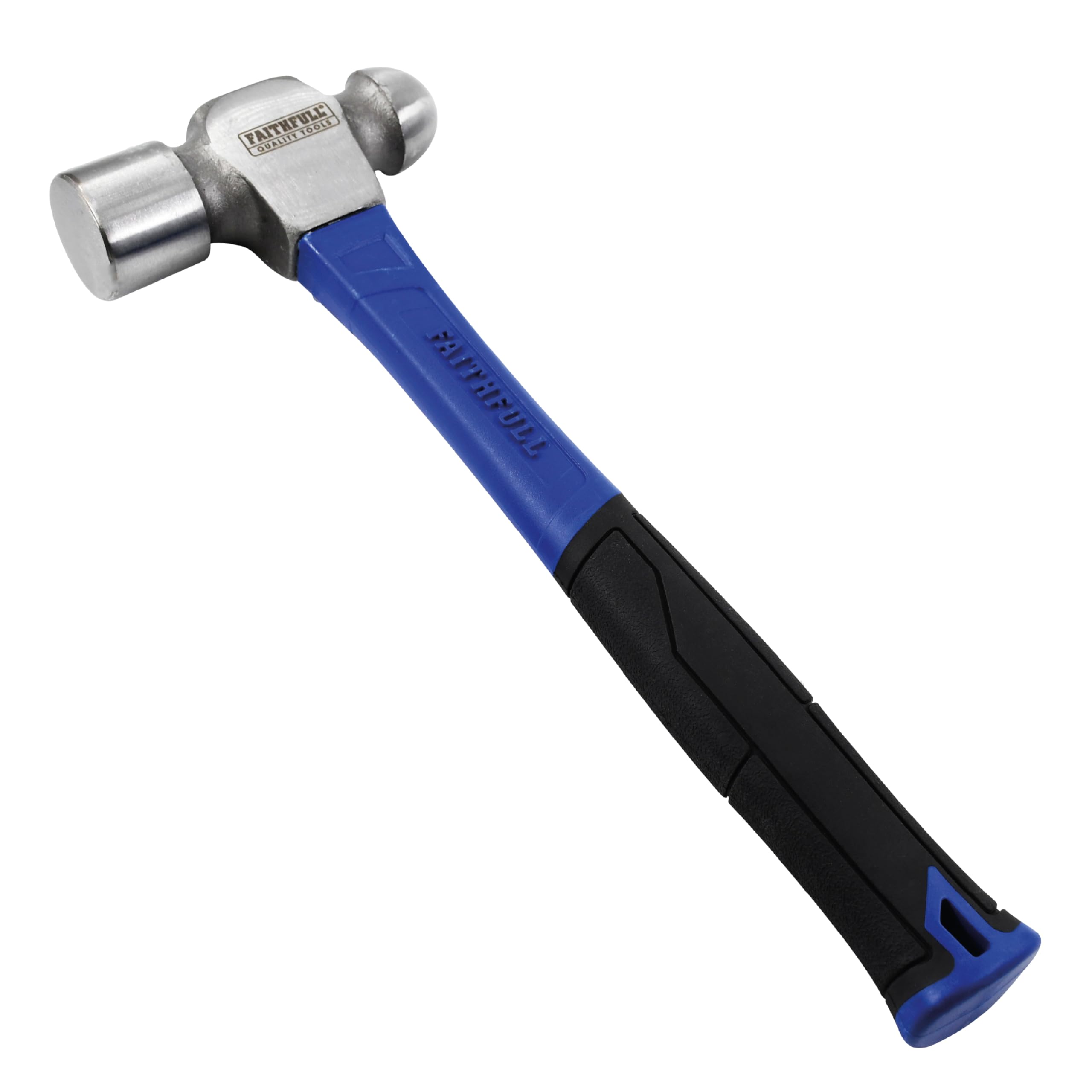 Faithfull Ball Pein Hammer 48oz (1.36kg) – High-Strength Fibreglass Shaft with Polished Steel Head & Ergonomic Non-Slip Grip for Metalworking, Engineering, General Repairs & DIY Projects