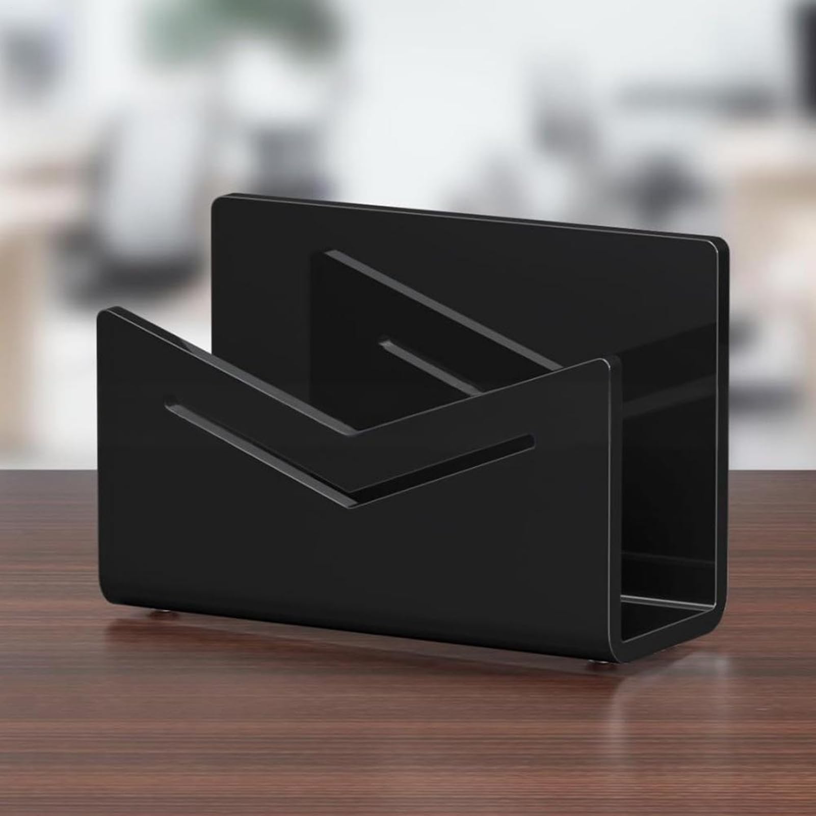 Soporte para correo de escritorio, pequeño soporte acrílico para archivos, estante de almacenamiento de archivos, clasificador de postales para documentos, recibos de papel, cuadernos, aula