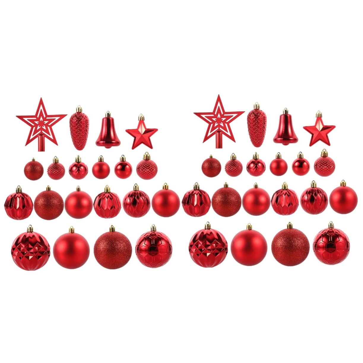 TOPBATHY 90 Piezas Decoraciones de Navidad Colgando Bolas de Navidad Adornos navideños con Purpurina Colgantes navideños Christmas Tree Decoraciones del árbol de Navidad el plastico