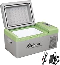 Alpicool Y20T 20L Portable Compression Car Refrigerator Electric Cooler, 12/24V Freezer and Refrigerator for Dorm, Camping or Outdoor Picnic, 20-20°C