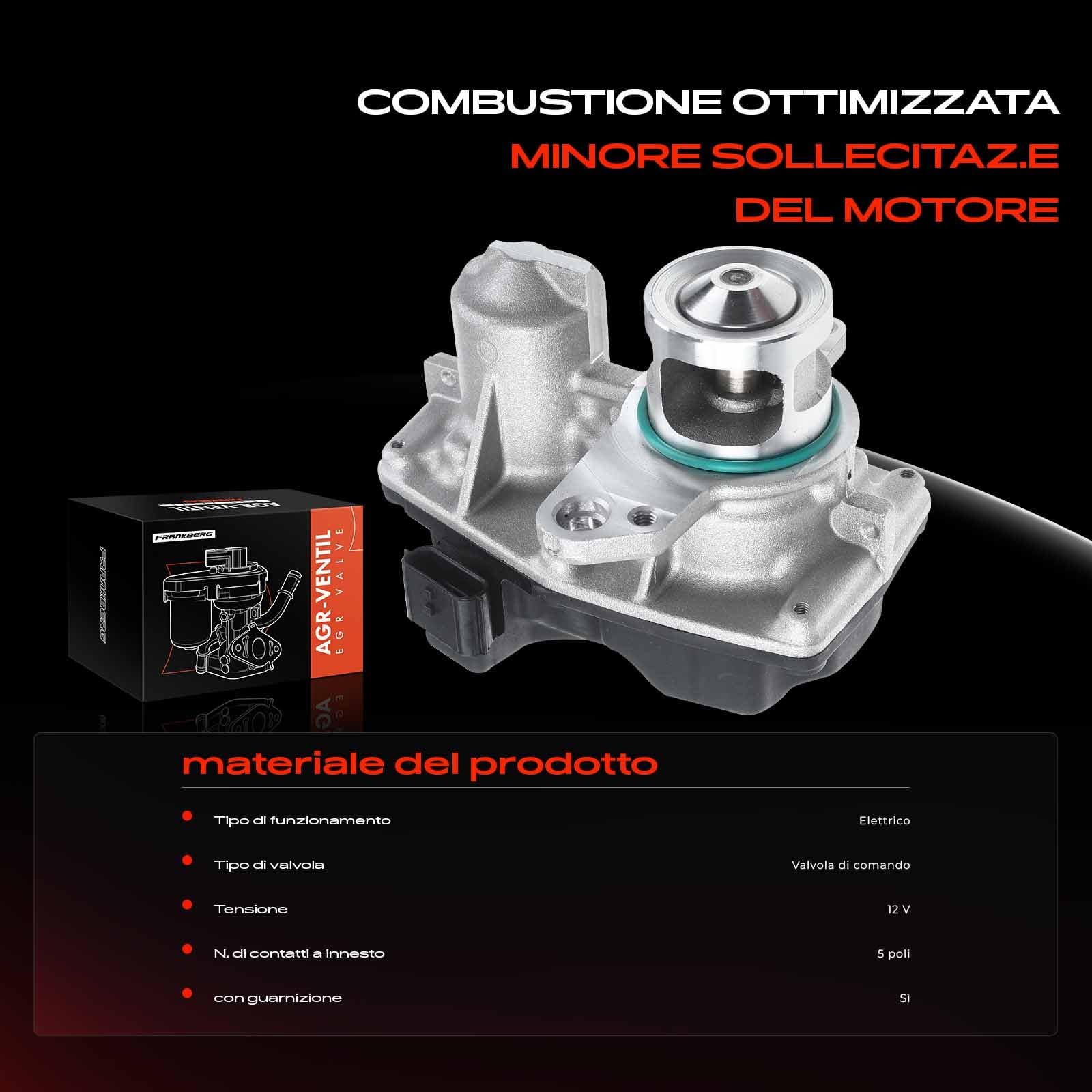 Frankberg Valvola EGR a 5 Poli 147109816R | Compatibile con: Vivaro Box, M.e.g.a.n.e IV Grandtour K9A/M_, M.e.g.a.n.e III Coupé DZ0/1_, Classe C W205, Kadjar HA_ HL_