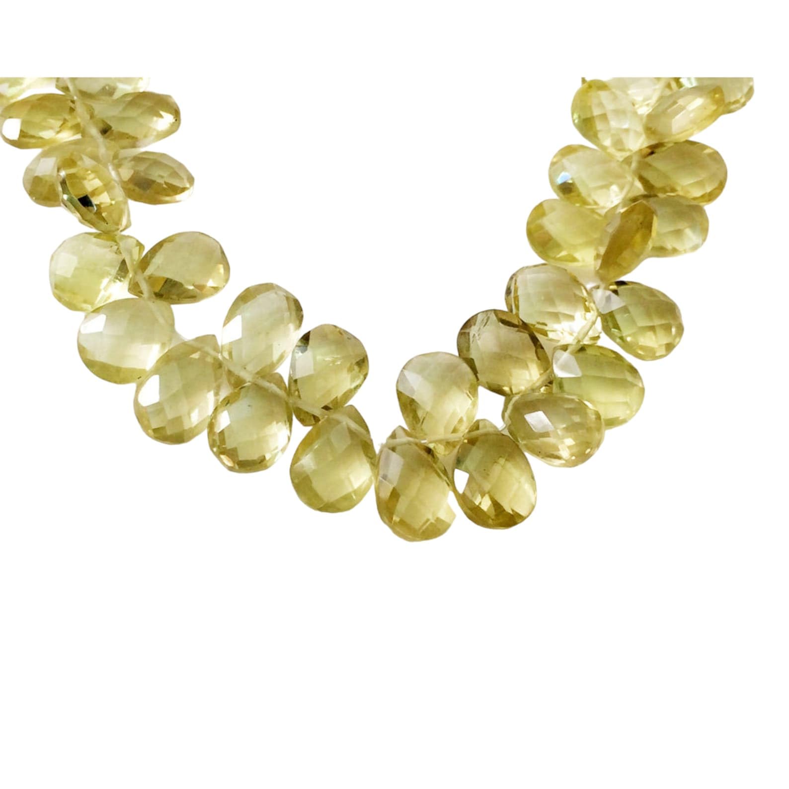 Briolettes poire en quartz citron de qualité supérieure 9x12mm