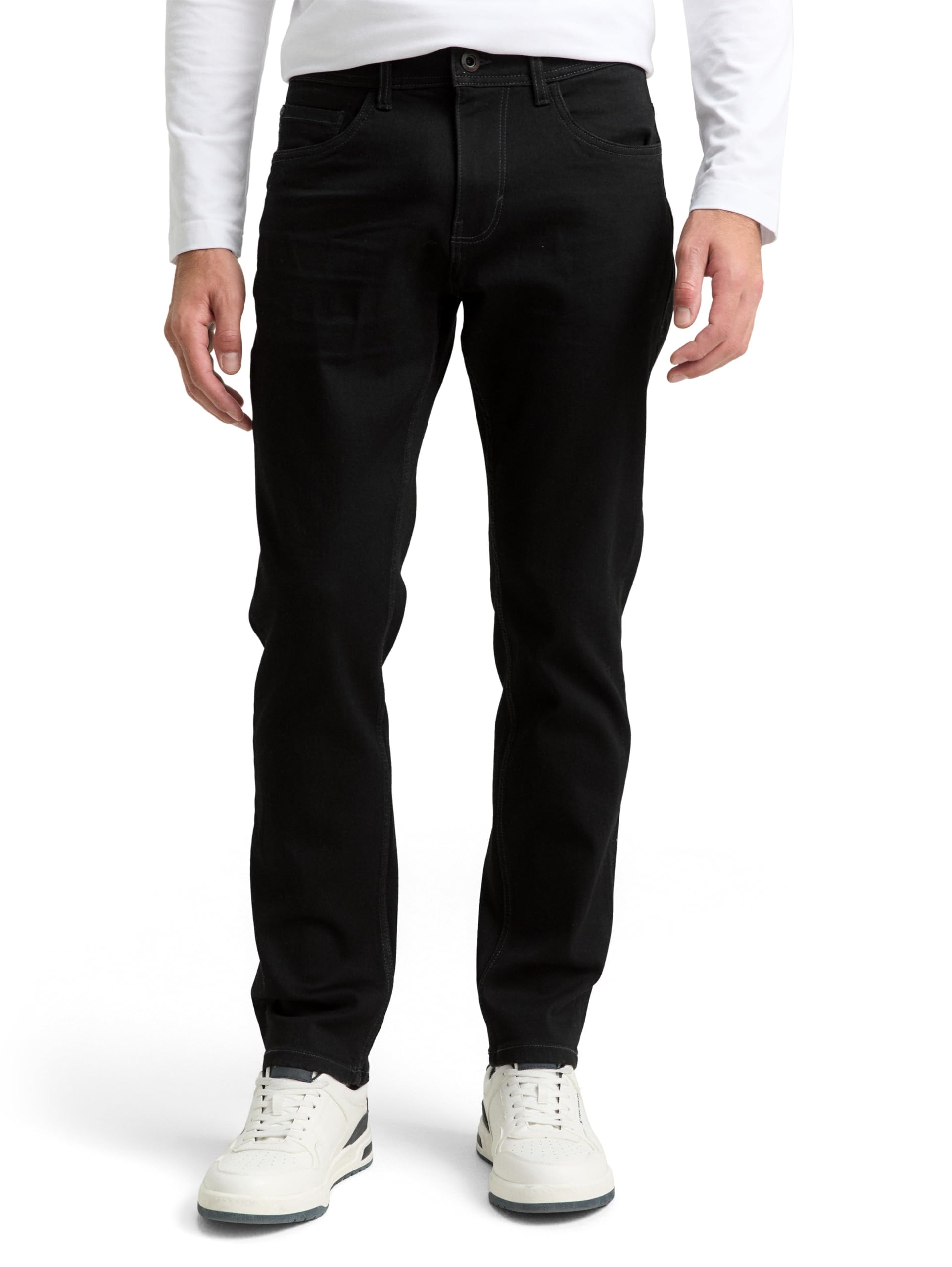 Tom Tailor Herren 1047978 TTJOSH Regular Slim Jeans Mit Stretch, 10240 - Black Denim, 38W / 36L EU