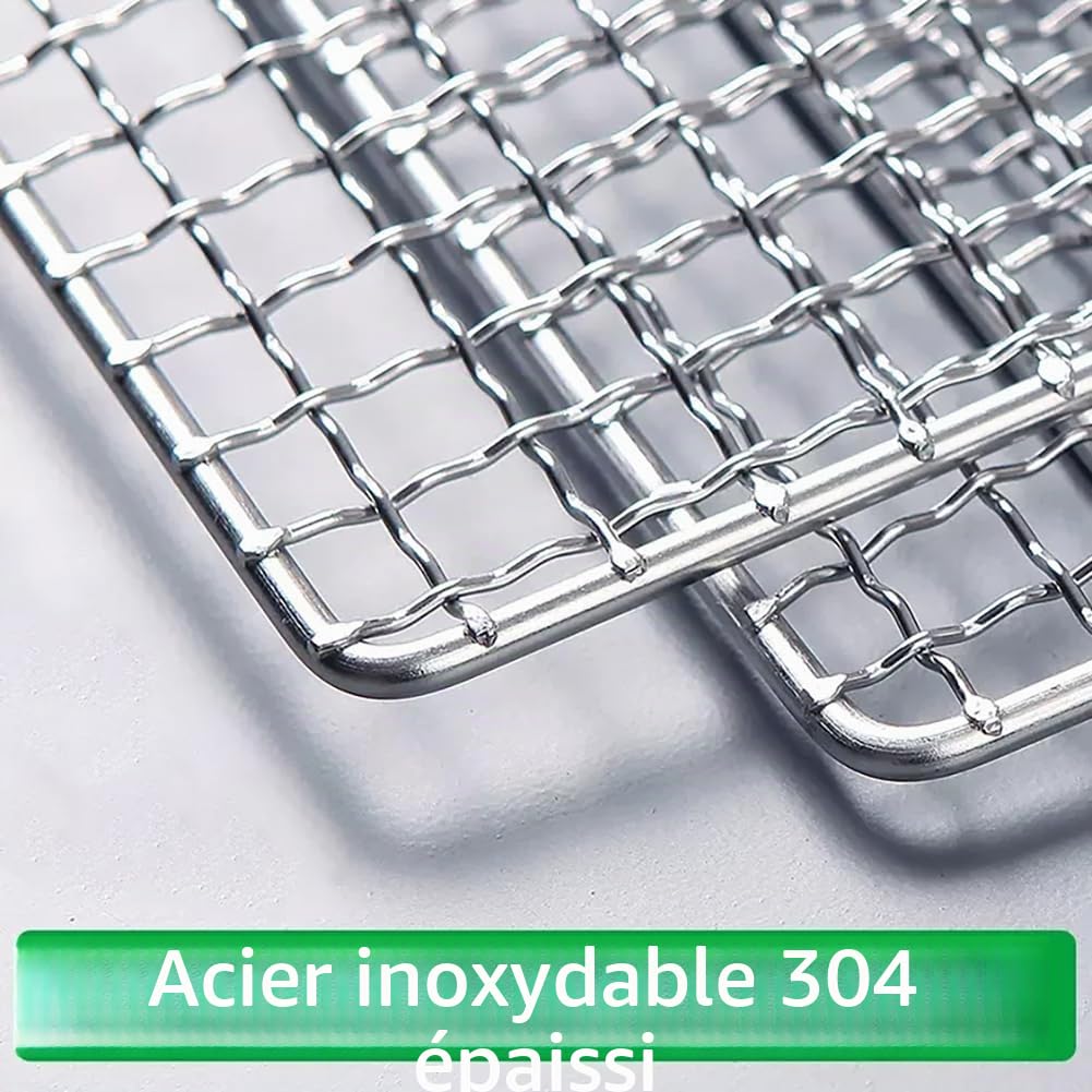 70x30cm Grille de Barbecue en Acier Inoxydable pour Barbecue,pour Pique Nique Camping,Maille de Barbecue Plat de Cuisson Feu Résistante à la Chaleur Anti Adhésive pour Poisson Steak Légumes Crevettes