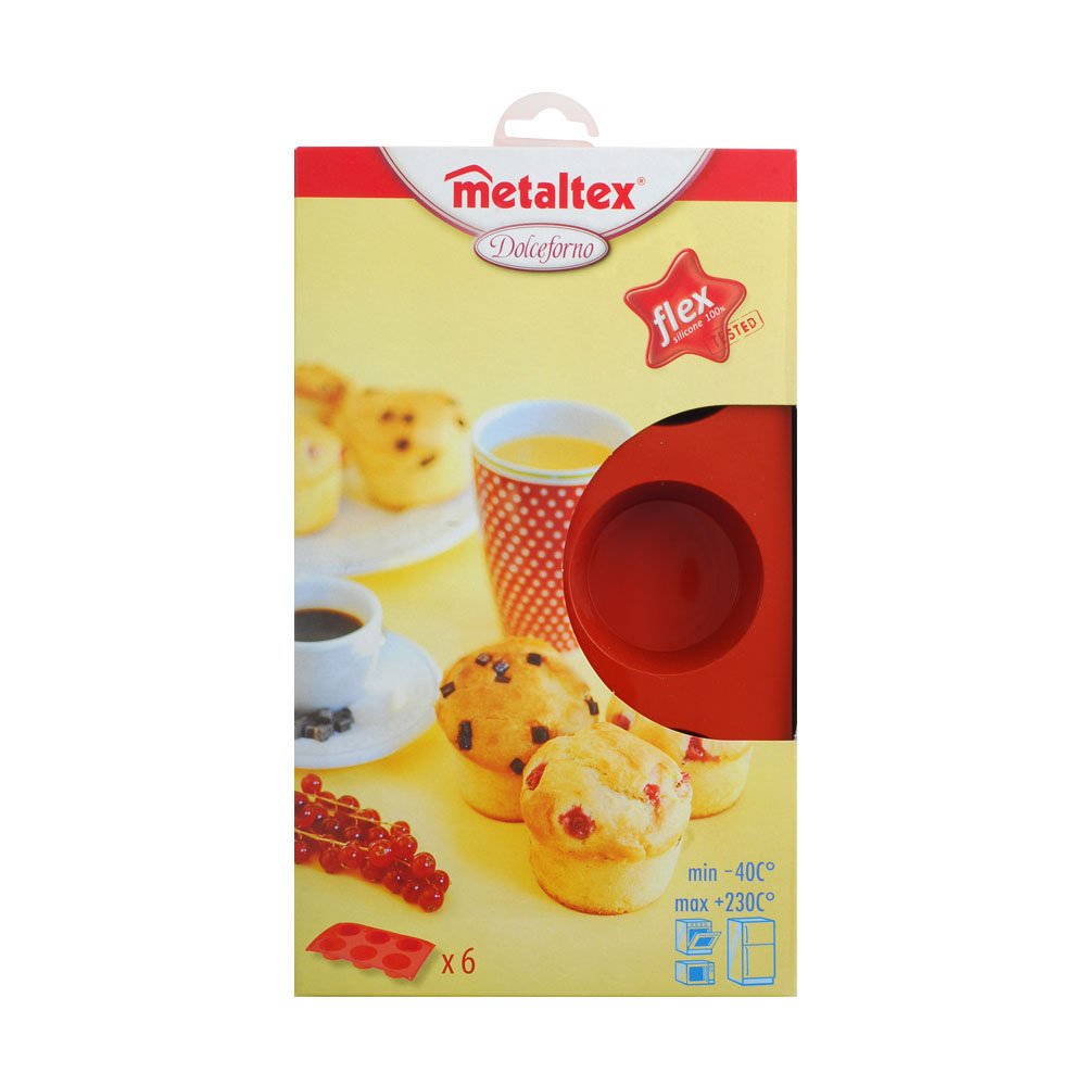 Metaltex 220675 - Stampo Per Muffin Antiaderente - 28x28x18 Cm, 12 Cofanetti - Distribuzione Uniforme Del Calore, Facile Sformatura - Multicolore