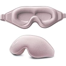 Sleep Eye Mask for Women Men, Soft and Comfortable Night Eye Mask for Sleeping, 3D Blockout Eye Cover for Travel, Blindfold with Adjustable Strap Pink