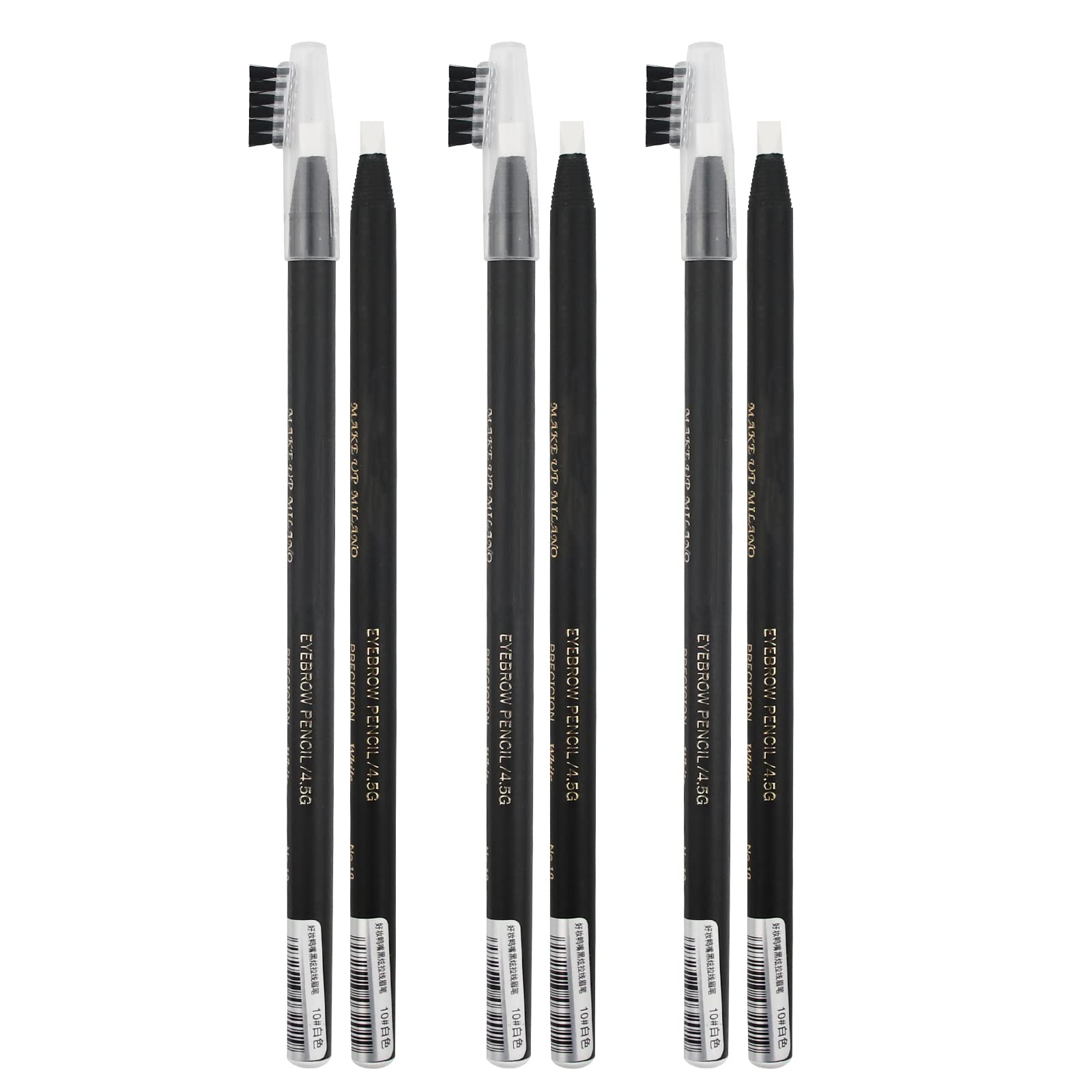 6 uds Lápiz Microblading peel-off de Impermeables para Marcar Delinear Maquillaje Permanente Microblading y tatuaje de Marcado (White-Blanco)