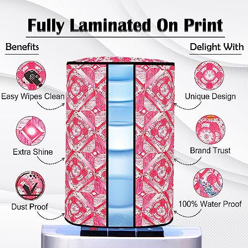 Image of Polyvinyl Chloride Printed Waterproof and Oil-Proof Water Dispenser Bottle Cover, 20L, (Multicolour) (20 liter Water Bottel Cover ) Pack of 1 - Pink Colour
