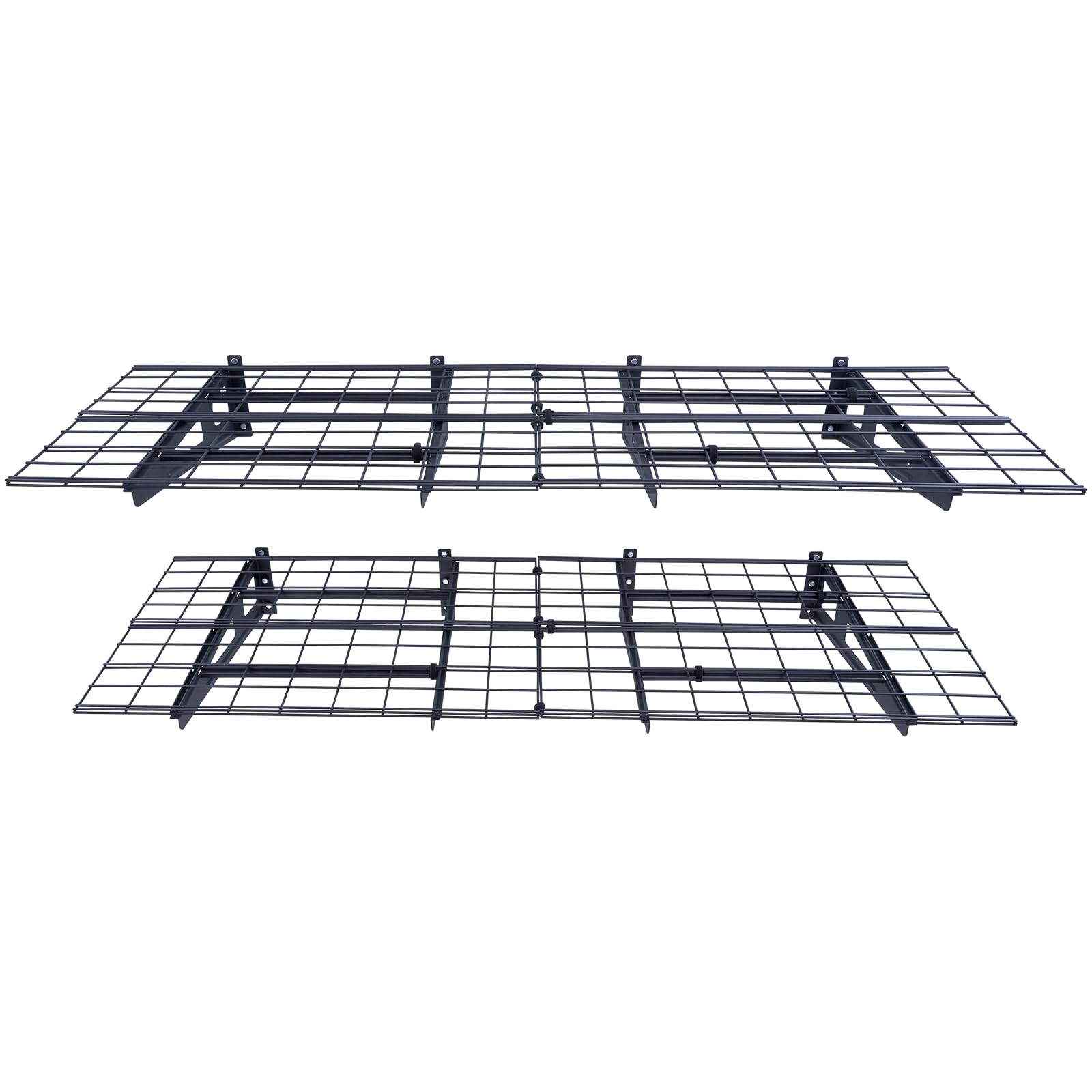 VEVOR 2 sztuki, 1,8 x 0,6 m wytrzymały montowany na ścianie, nośność 453 kg (całkowita) półki pływające, odpowiednie do sklepu, szopy, garażu, czarny, 183 x 62 x 20 cm