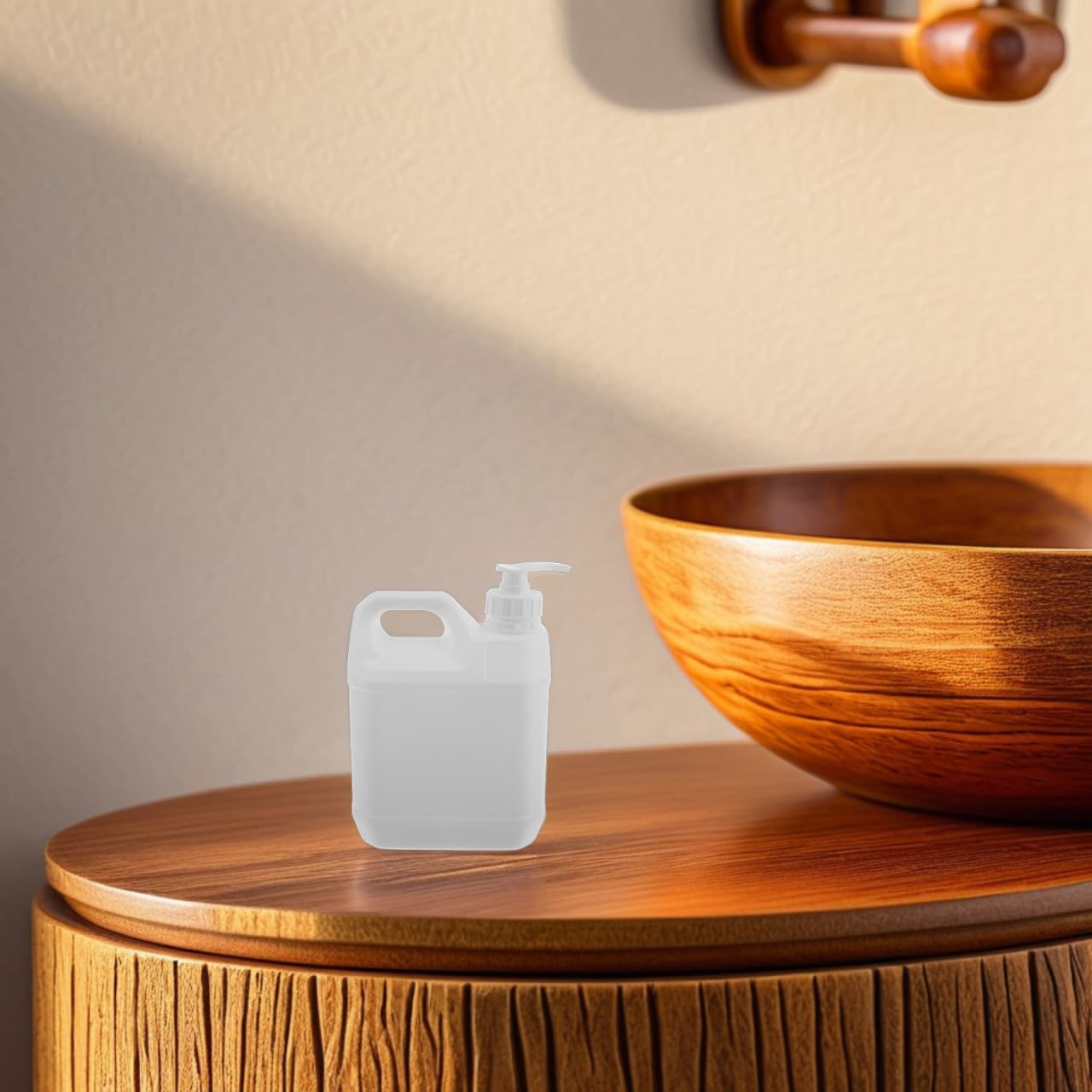 GANAZONO Contenitore in vetro di plastica da 2 l, vuoto con ponte della pompa, shampoo, contenitore per imballaggio, 2 l, con design a pompa, ideale per viaggi, palestra, casa, ecologico e pratico