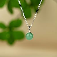 Vista 66 de Natural Jade Necklace for Women Sterling Silver Adjustable Handmade Green Jade Pendant Necklaces Healing Crystal Necklace Good Luck Gift for Her