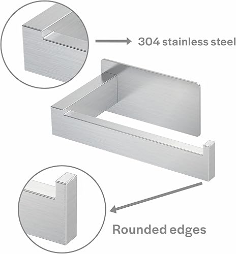 Miniatura 6 de EMPAVA Soporte autoadhesivo para papel higiénico SUS304, de acero inoxidable, no se perfora, soporte para rollo de papel higiénico para baño,