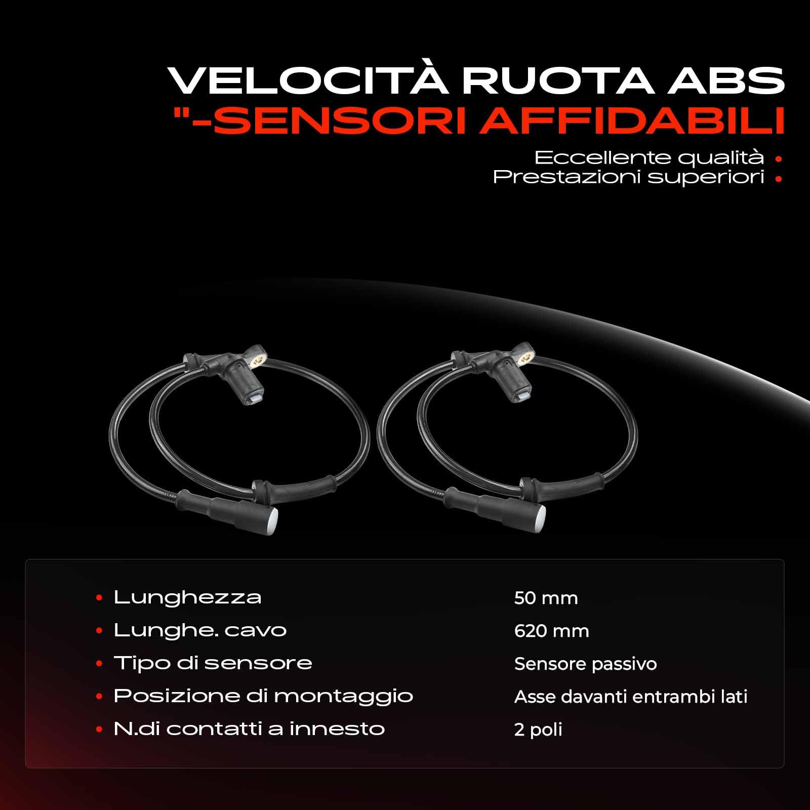 Frankberg sensori di velocità ruota ABS a 2 Poli per asse anteriore | Compatibile con: Twingo I C06