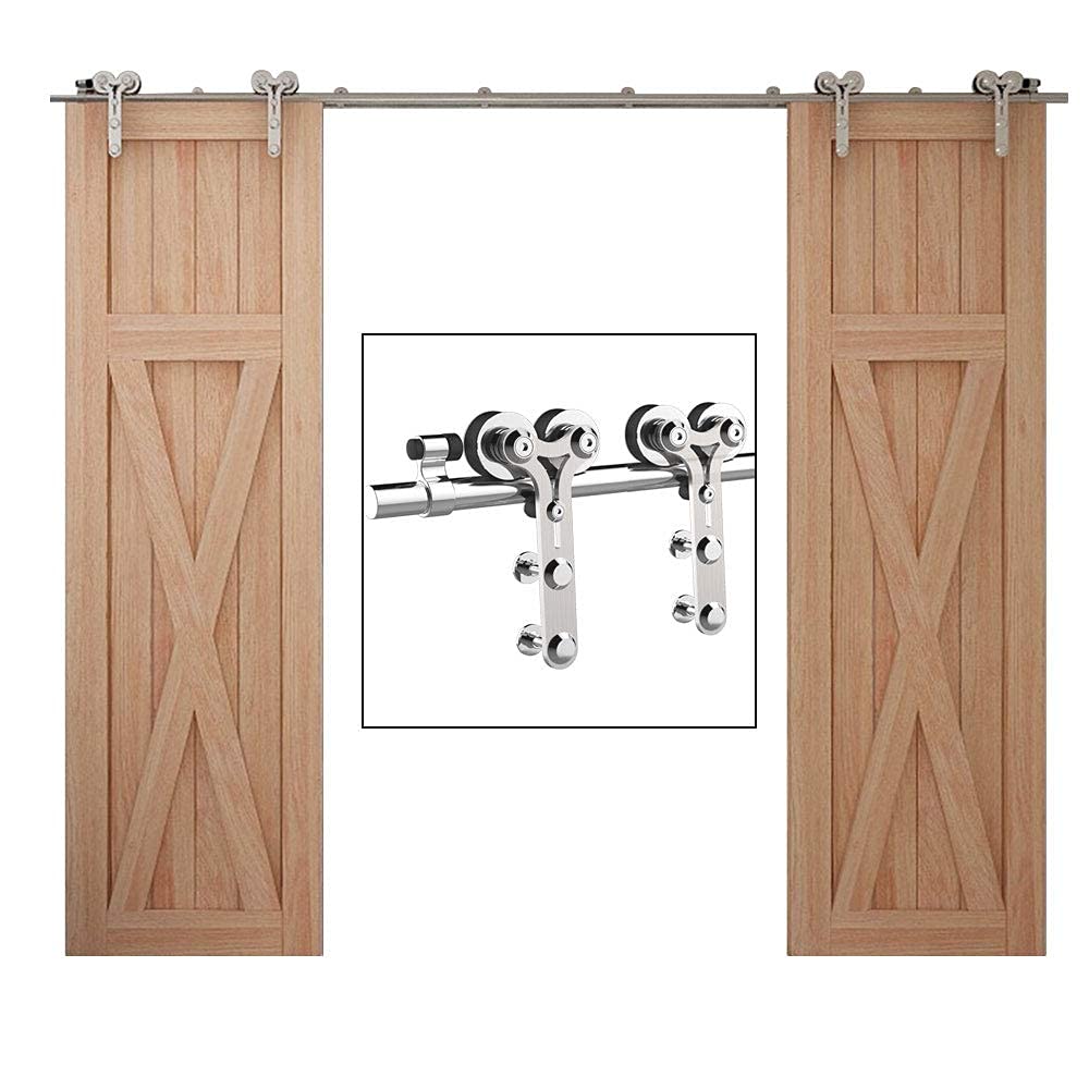 TSMST 6FT Sliding Barn Door Hardware Kit, Top Mount Stainless Steel Heavy Duty Sturdy Barn Door Track for Single Wood Door, Slide Smoothly Quietly (T Style) — Amazon image 28