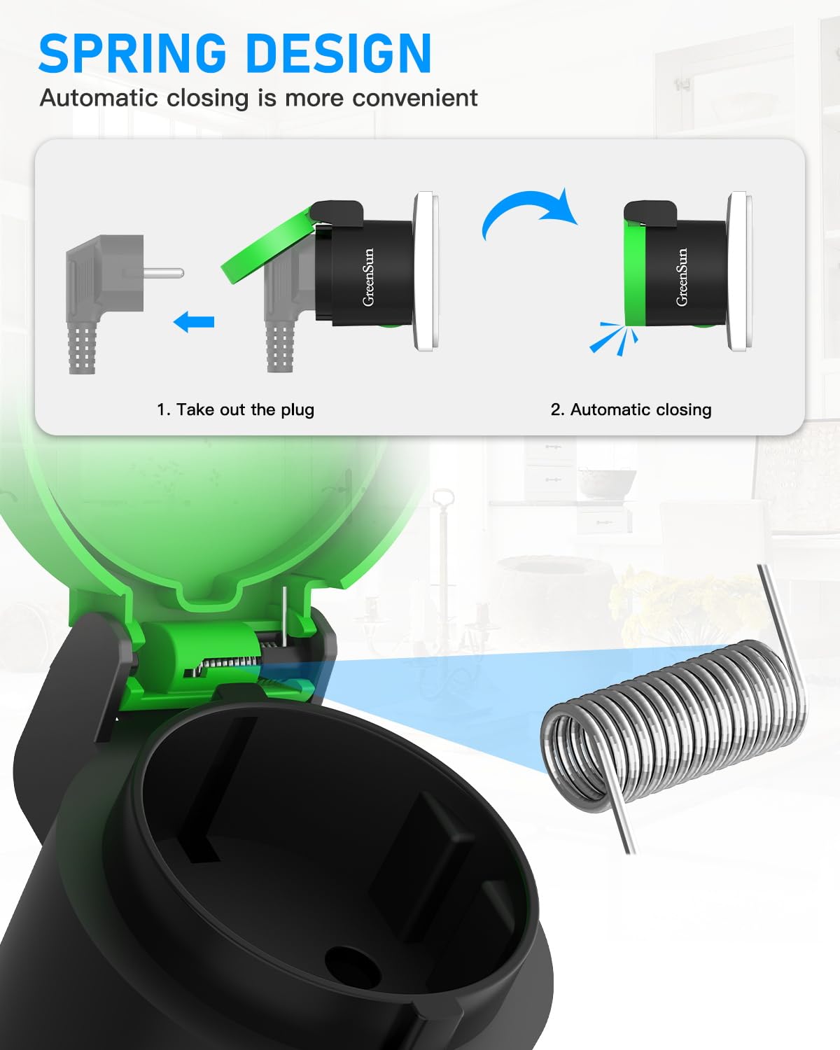GreenSun Extérieures Connectées Étanches IP44 - Prises Connectées WiFi avec Suivi de Consommation Programmateur Minuteur Contrôle à Distance via VeSync Alexa Lot de 2 Prises