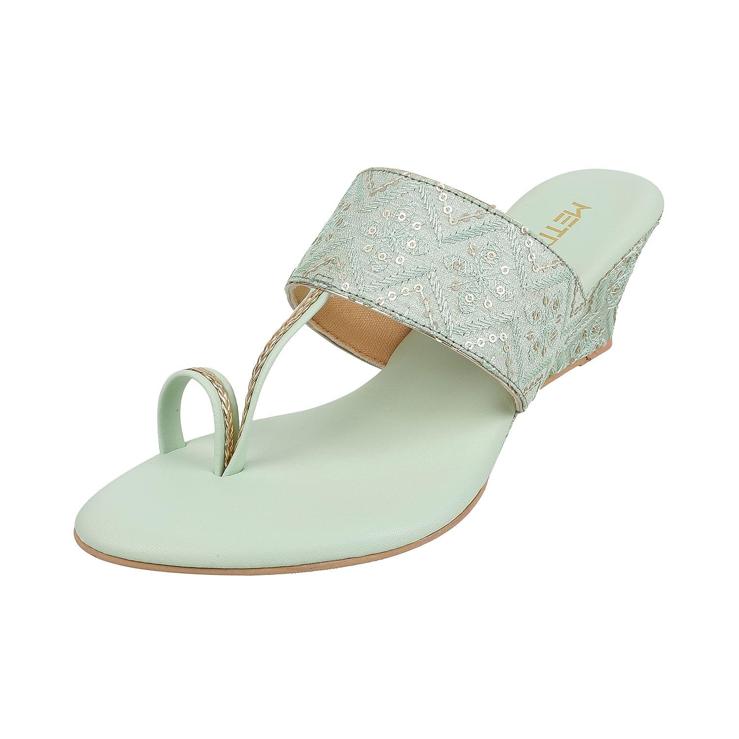 Metro Women Green Ethnic Wedge Heel Sandal UK/8 EU/41 (32-416) (B0C7CCHZN7) Amazon Price History, Amazon Price Tracker