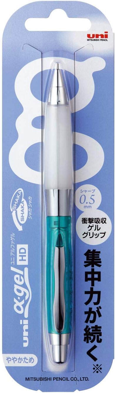 三菱鉛筆 シャープペン ユニアルファゲル ややかため 0.5 クロムグリーン M5618GG1PC.6