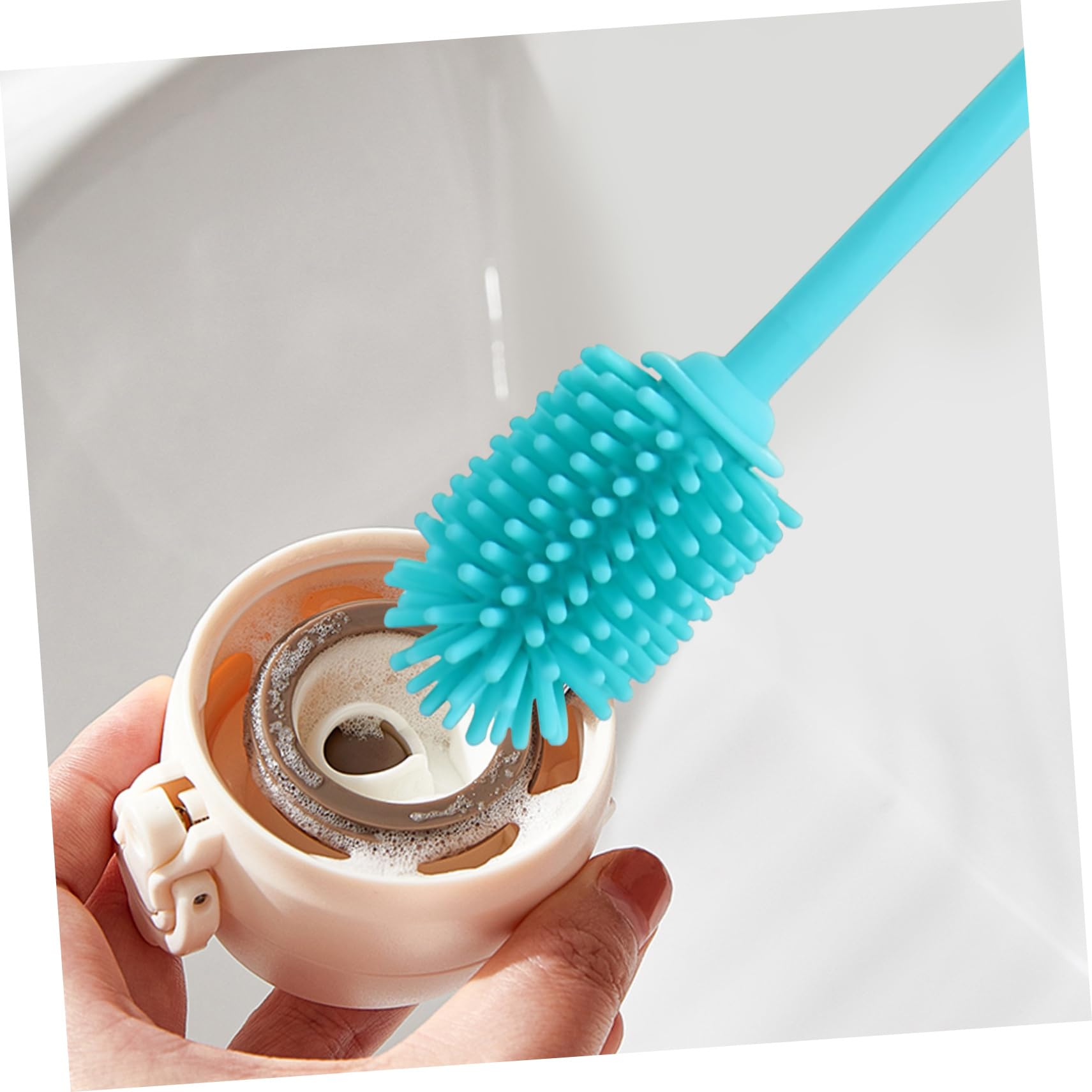 Healeved 3 Set Spazzola Per La Pulizia Dei Piatti Bustine Bottiglia Lavabottiglie Brevi Brush Detergente Per Bottiglie D'acqua Scovolino Per Bottiglie in Silicone Gel Di Silice 2 Pezzi * 3