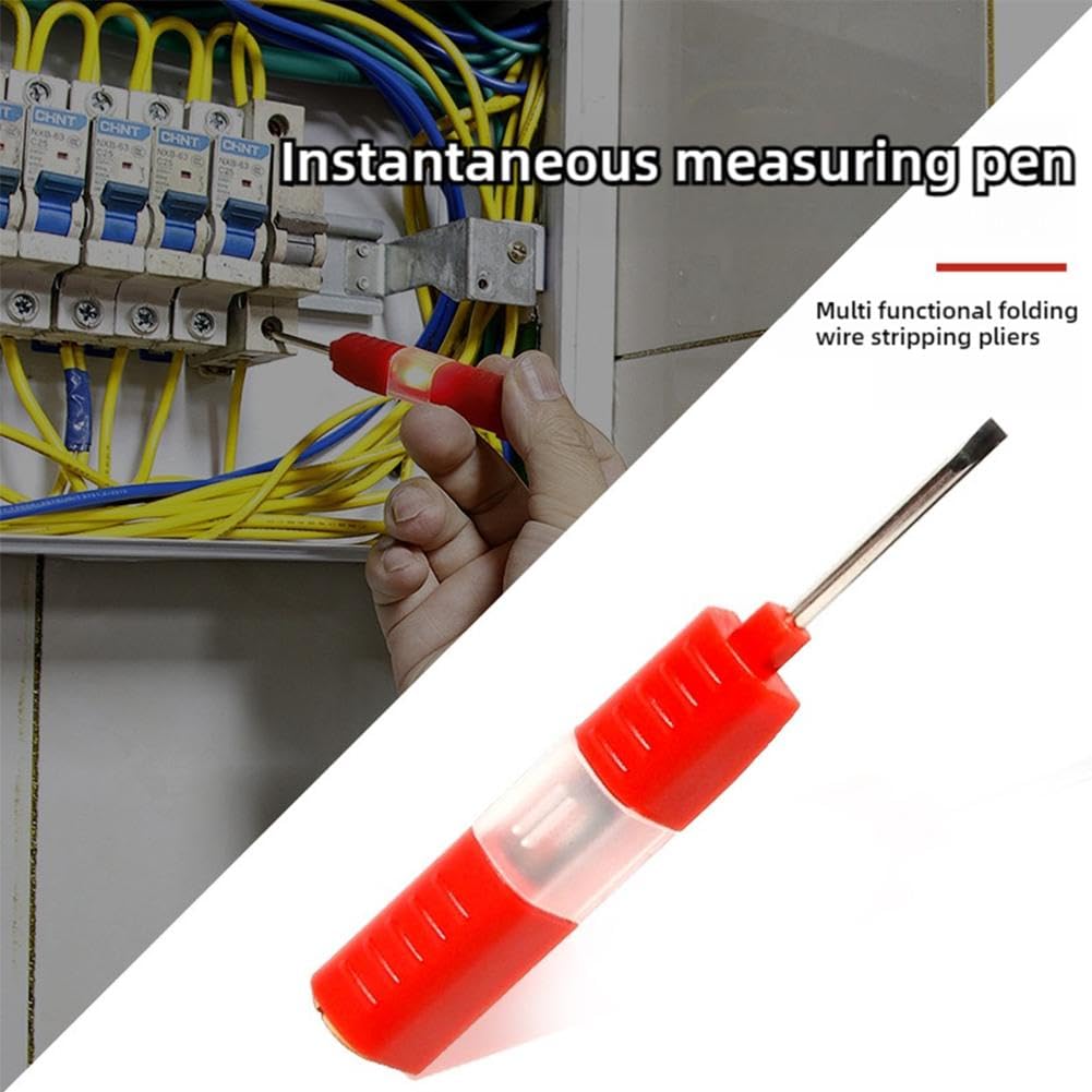 Pince Multifonction 12 En 1 Avec Testeur De Tension – Outil Dénudeur, Ciseaux, Tournevis – Pliable