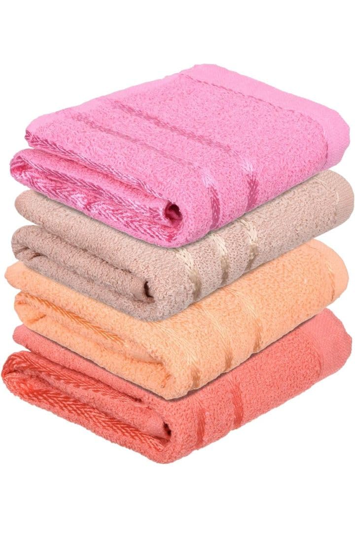 T TRENDY MART 144 TC Cotton Face Towels, 13 x 18 inches, Lining Design, Pack of 4, Multi-Colour, Towels for Face Wash and for Gym, Travel-image-24