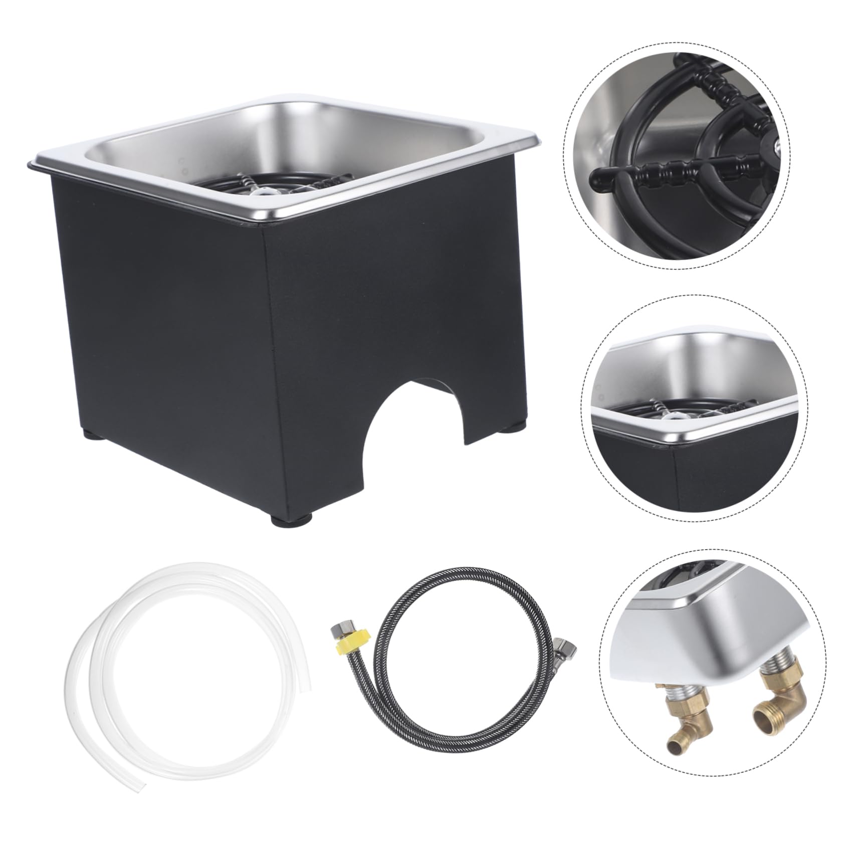 Lavabicchieri in Acciaio Inox, Set 1, per Bar e Casa | Risciacquo per Tazze e Bottiglie, Silicone Incluso, Installazione da Lavandino, Uso Professionale