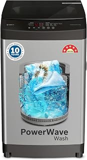 Bosch 8 kg 5 Star Fully Automatic Top Loading Washing Machine (WOE80AH0IN, PowerWave Wash & in-built Dual Lint Filter, Stainless Steel VarioDrum with 5 fin Pulsator, Water Save, Eco Wash, Dark Grey)