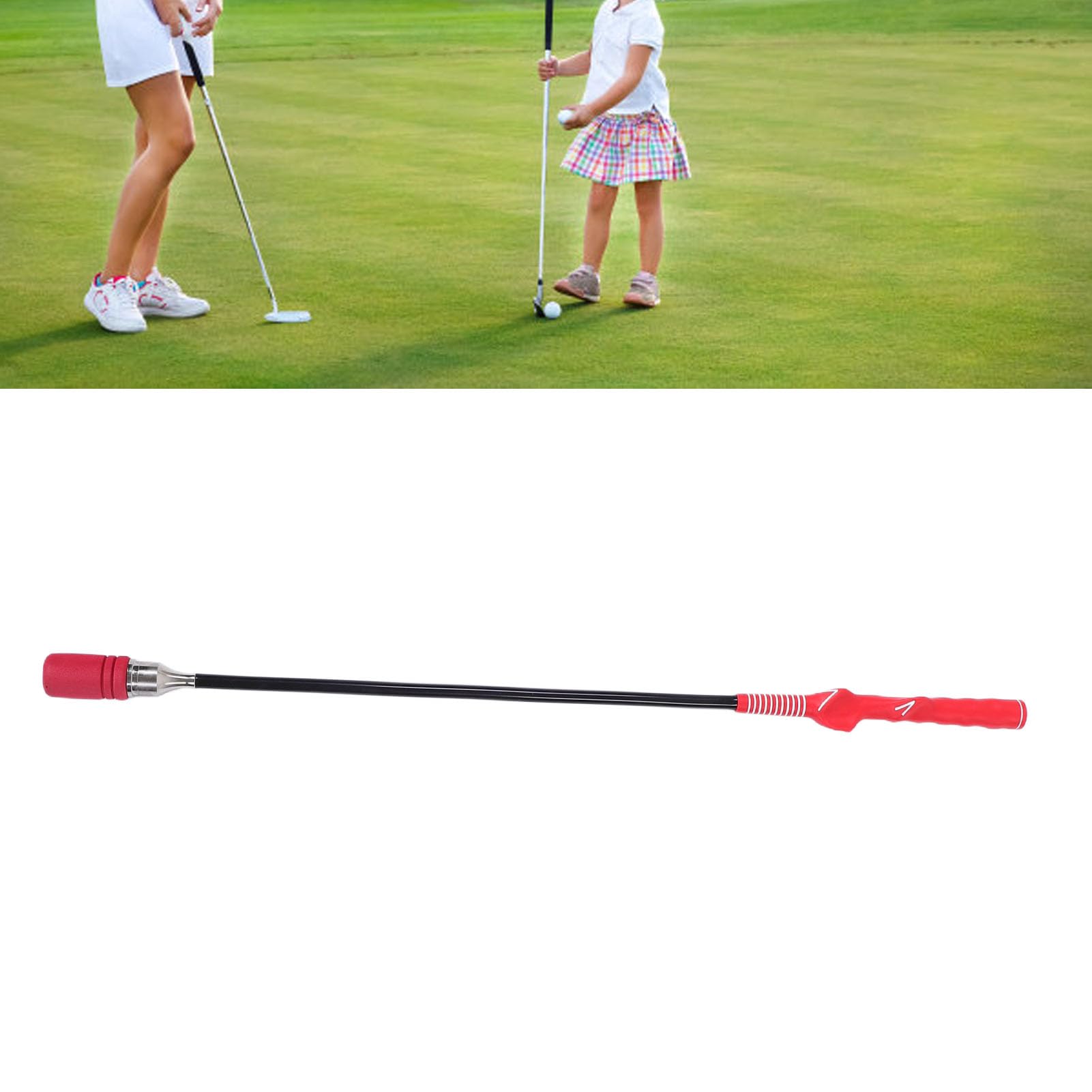 Asixxsix Trenażer do Gry w Golfa, Obciążony Praworęczny Rozgrzewka Trenażer Click Stick Grip Poprawia siłę Uderzenia Tempo Przenośna Pomoc Treningowa dla Początkujących