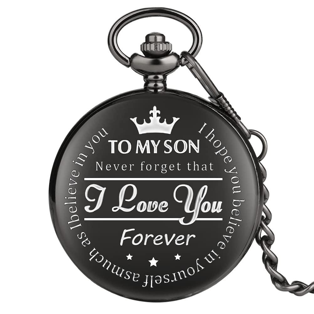 youbella Pocket Watch Pendant with Chain for Son Unique Memorable Gift Dual Purpose Stainless Steel Clock for Men/Boys (YBWATCH_0037)-picture-12