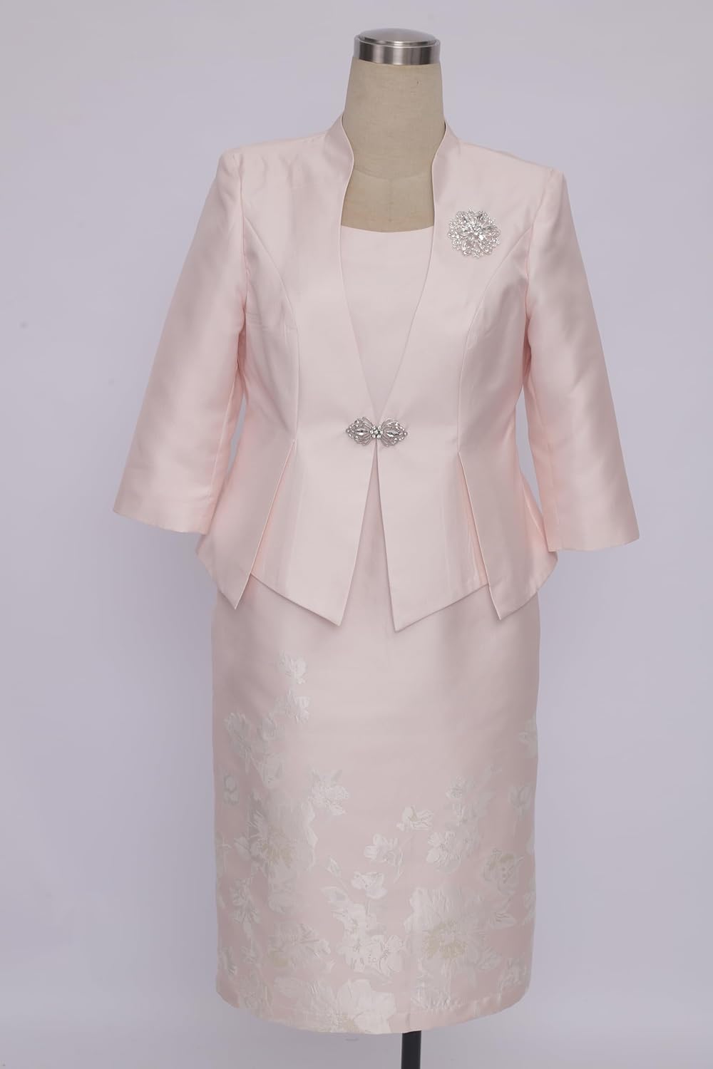 Womens Church Suits Plus Size 2 Piece Jacquard Embroidery Jacket Church Set Formal Attire Elegance Outfits Wedding Party