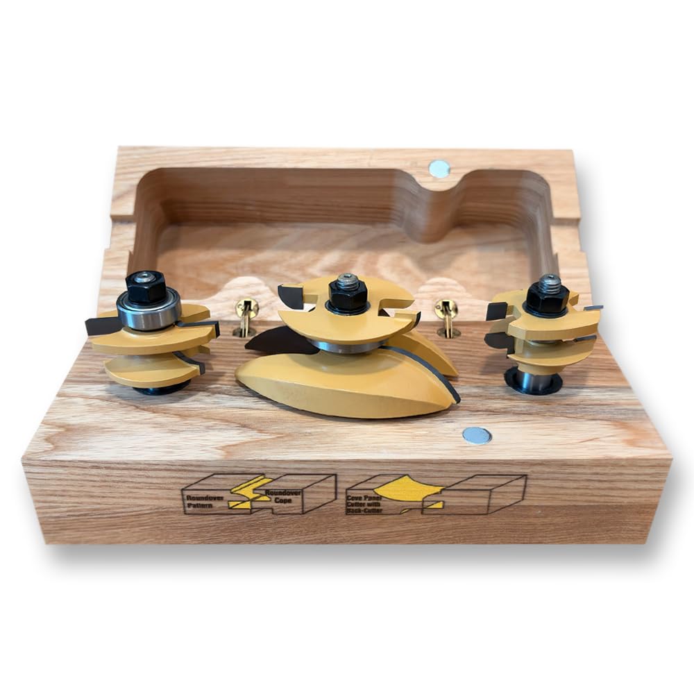 Sommerfeld's 3 Piece Woodworking Cove Raised Panel Door Set 1/2-Inch Shank For Cabinet Doors on the Router table