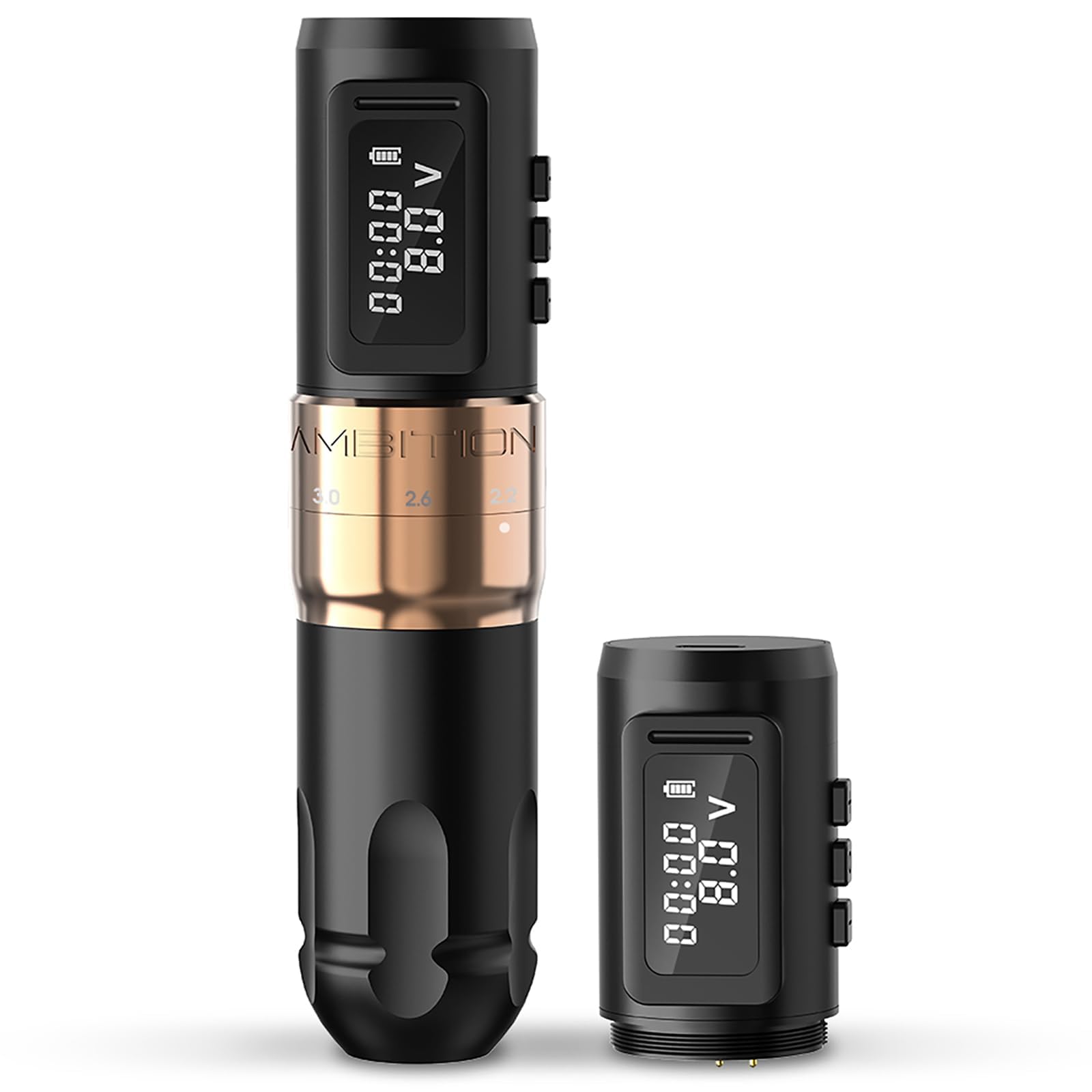 Ambition MARS-U Drahtlose Tattoo Maschine Tätowiermaschine, Rotary Tätowiergerät mit 6 Hubstufen (2,2mm-4,2mm), Coreless Motor & Dual 1800mAh Akku für Profis