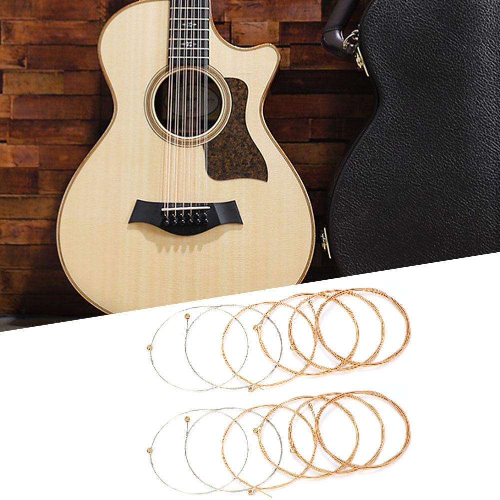 Corde de guitare, 12 pièces de rechange de cordes de guitare pour guitare folk acoustique