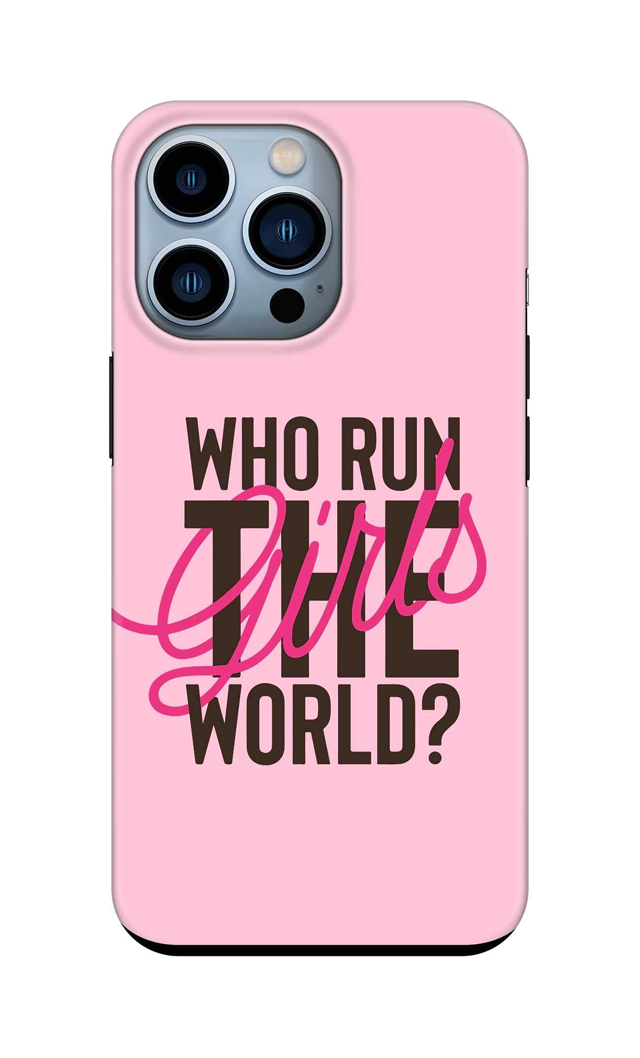 Stylizedd Tough Pro Series Case Compatible with Apple iPhone 13 Pro, Dual Layer hybrid PC + TPU Customized Mobile Cover Shield with TPU Protection in Matte Finish Print - Who run the world?