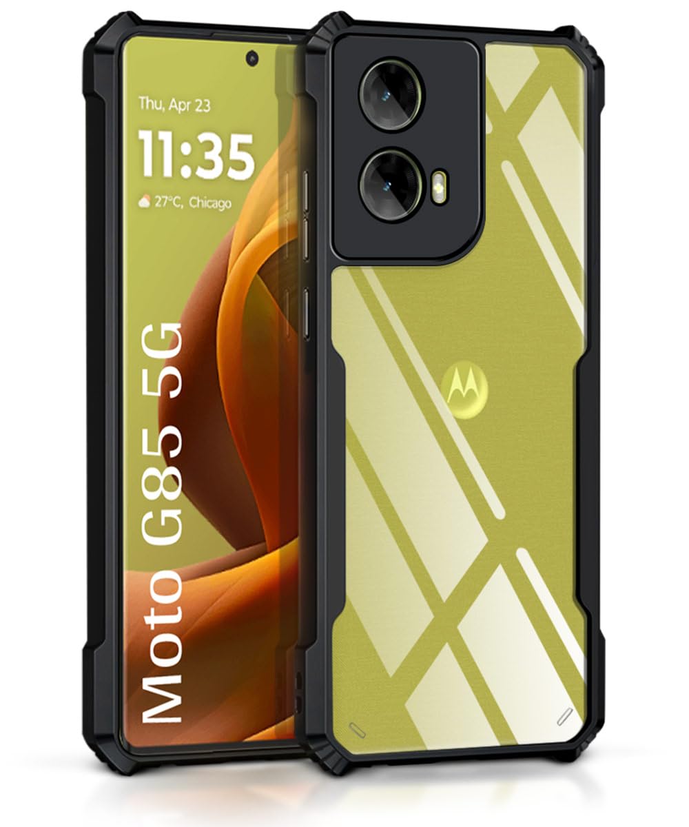 WOW IMAGINE Thermoplastic Polyurethane Shock Proof Clear Protective Back Case For Motorola Moto G85 5G-Airedge Technology|360 Degree Camera Protection|Transparent Hybrid Back Case Mobile Cover-Black (B0D9FBSYX9) Amazon Price History, Amazon Price Tracker